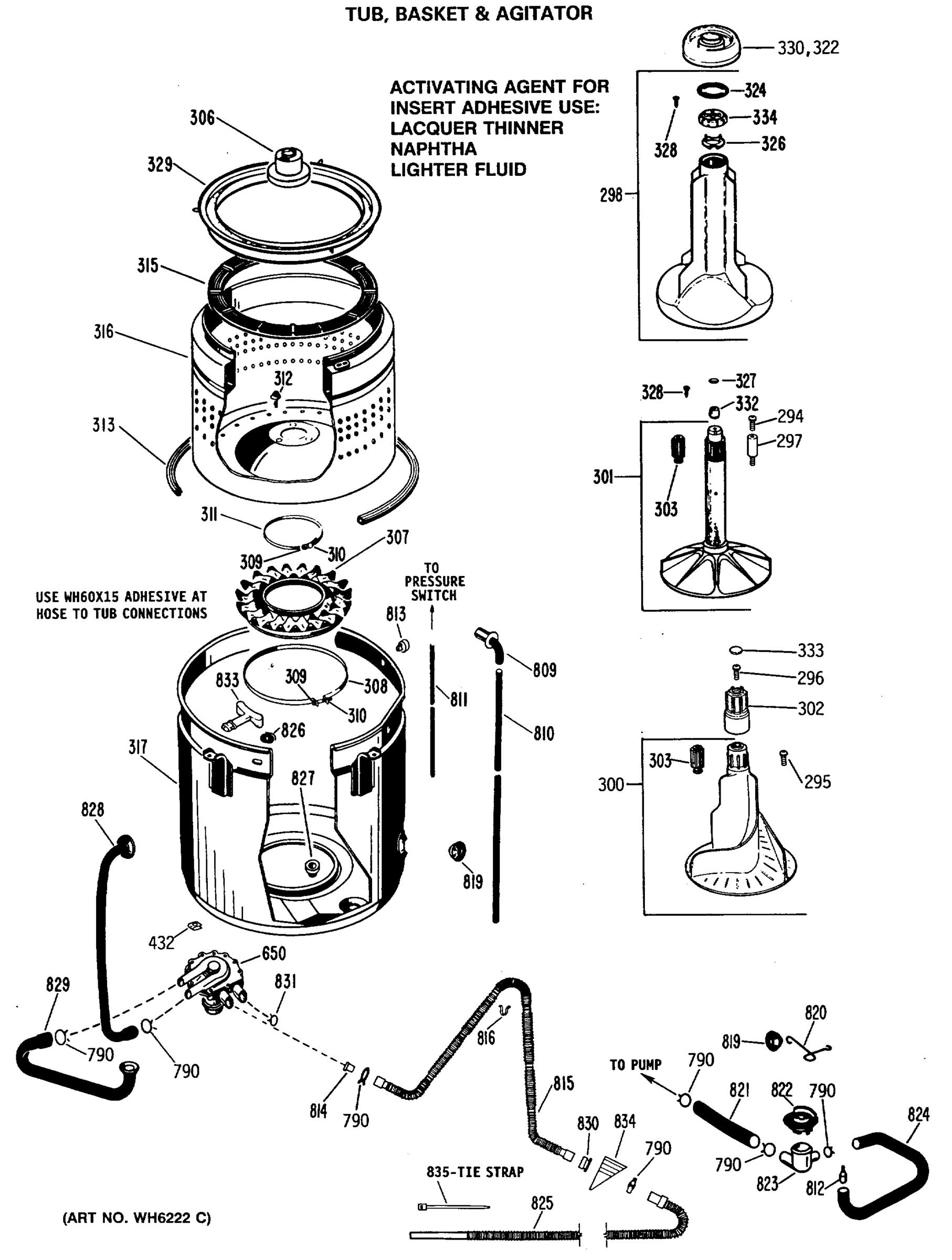 TUB, BASKET & AGITATOR