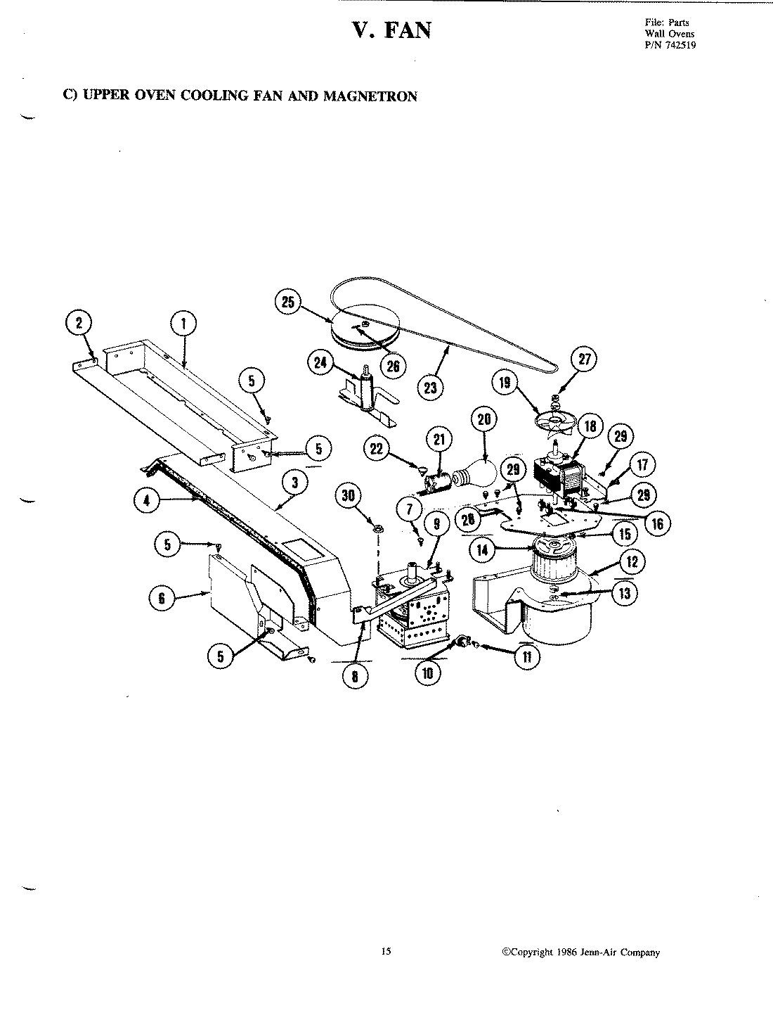 12 - FAN (UPPER COOLING & MAGNETRON)