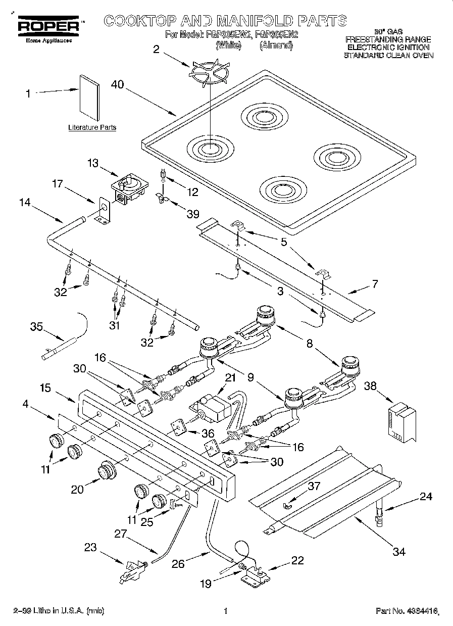01 - COOKTOP & MANIFOLD, LITERATURE