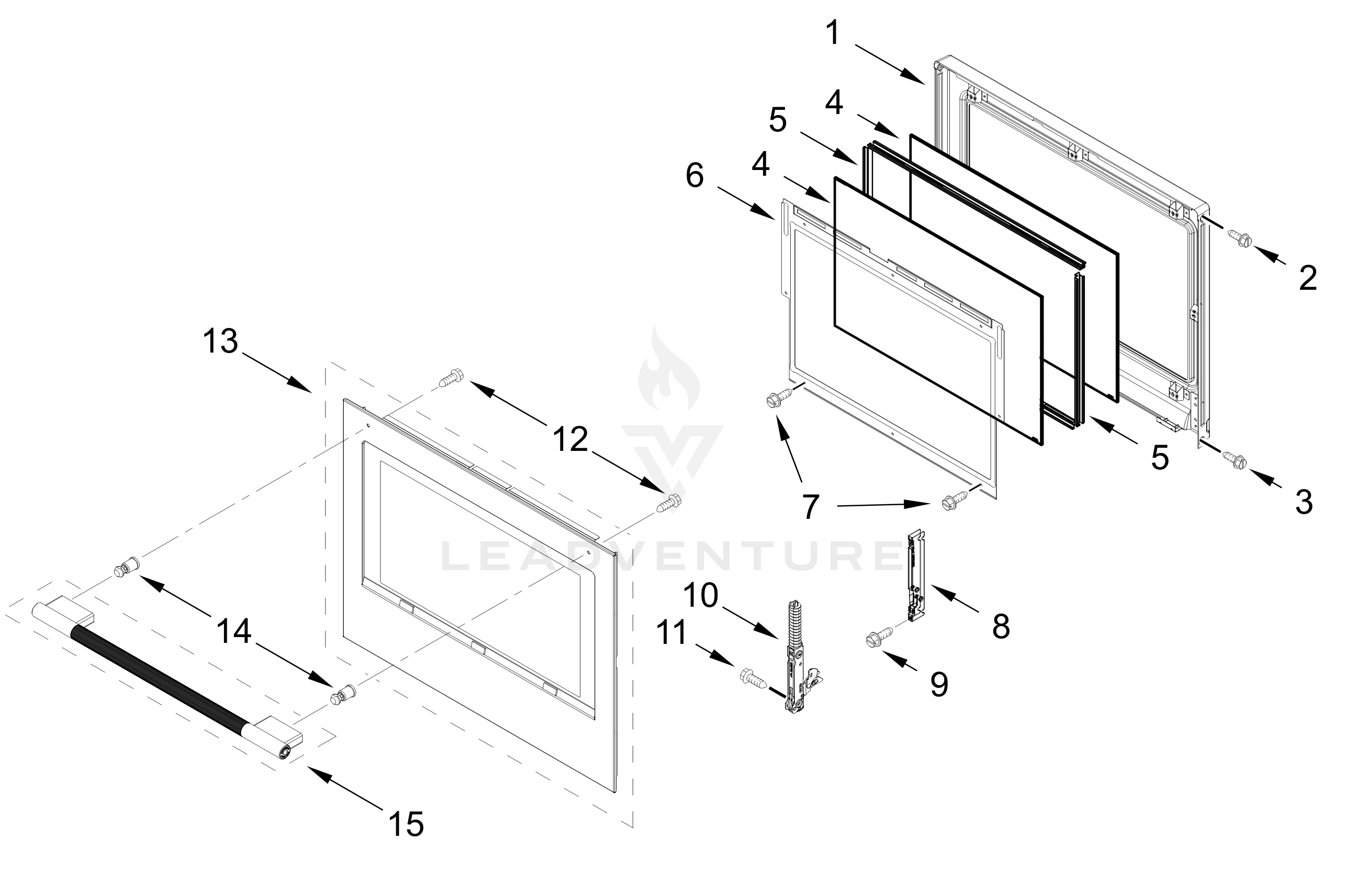 UPPER OVEN DOOR PARTS