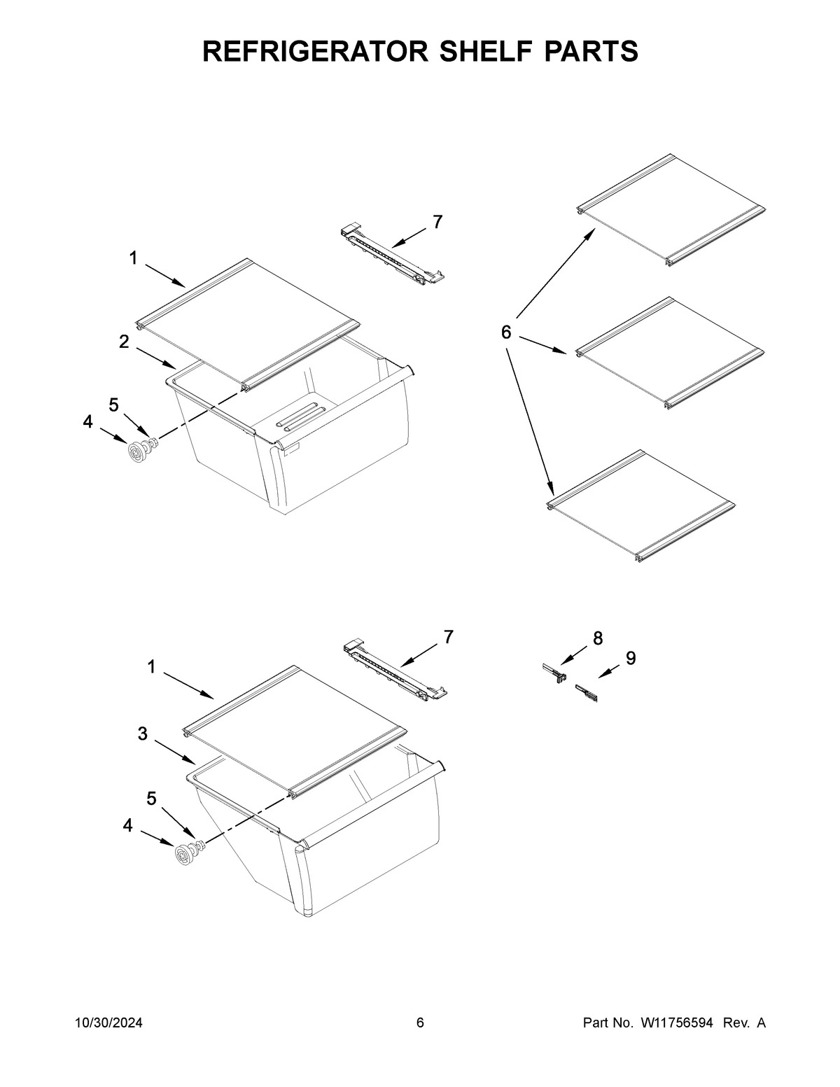 04 - REFRIGERATOR SHELF PARTS