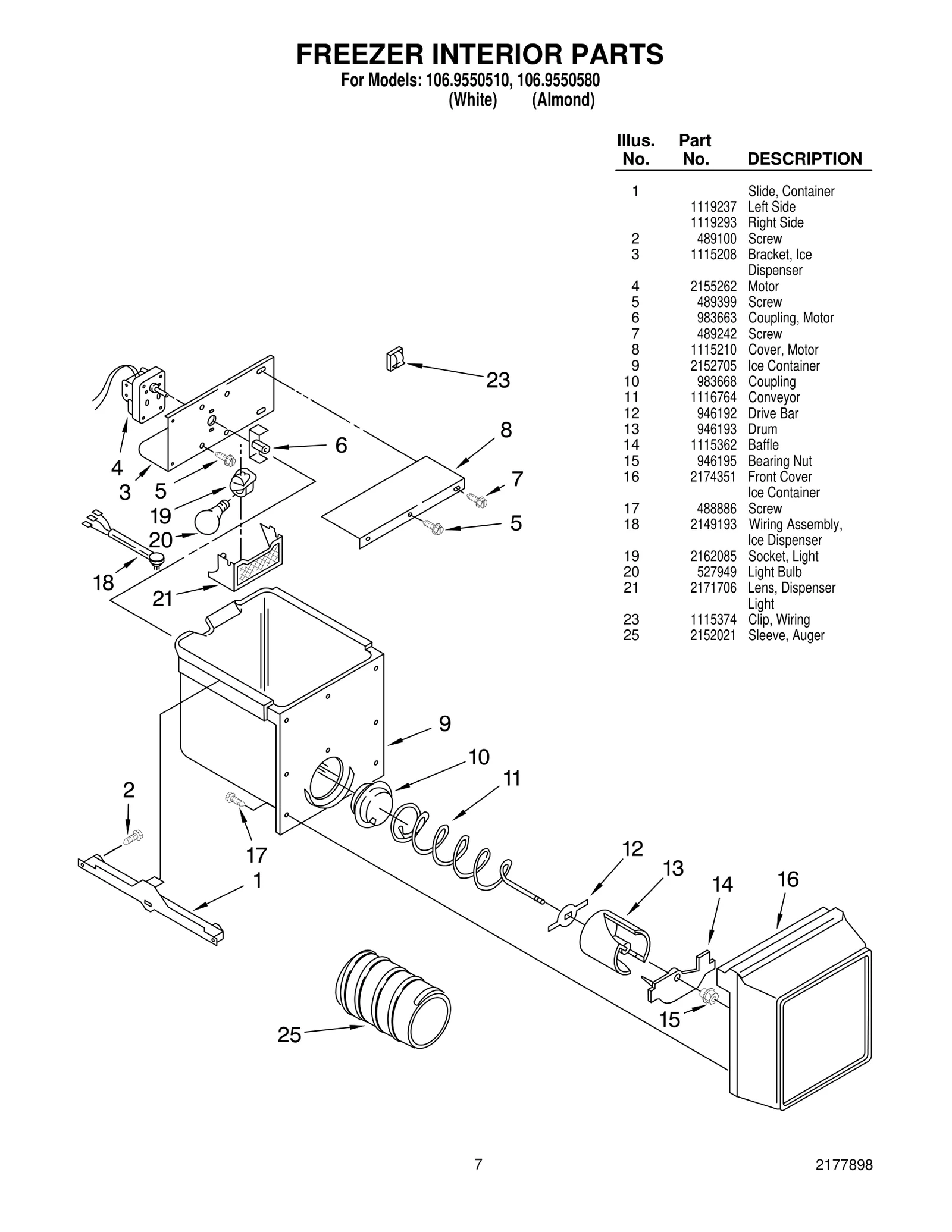 FREEZER INTERIOR PARTS