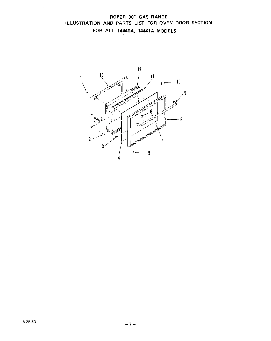 07 - OVEN DOOR, LIT/OPTIONAL