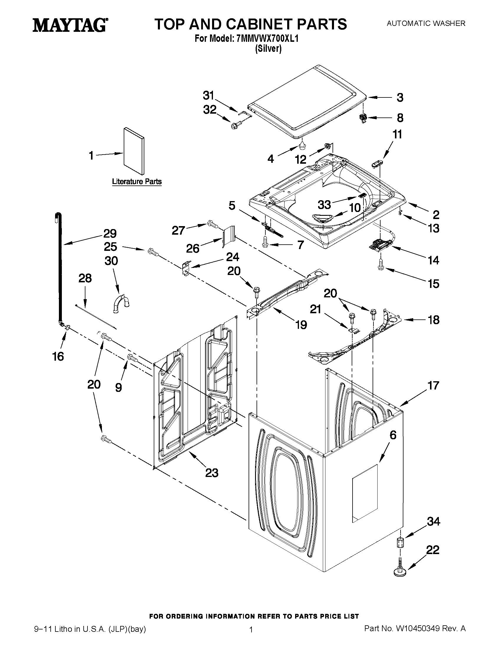 01 - TOP AND CABINET PARTS
