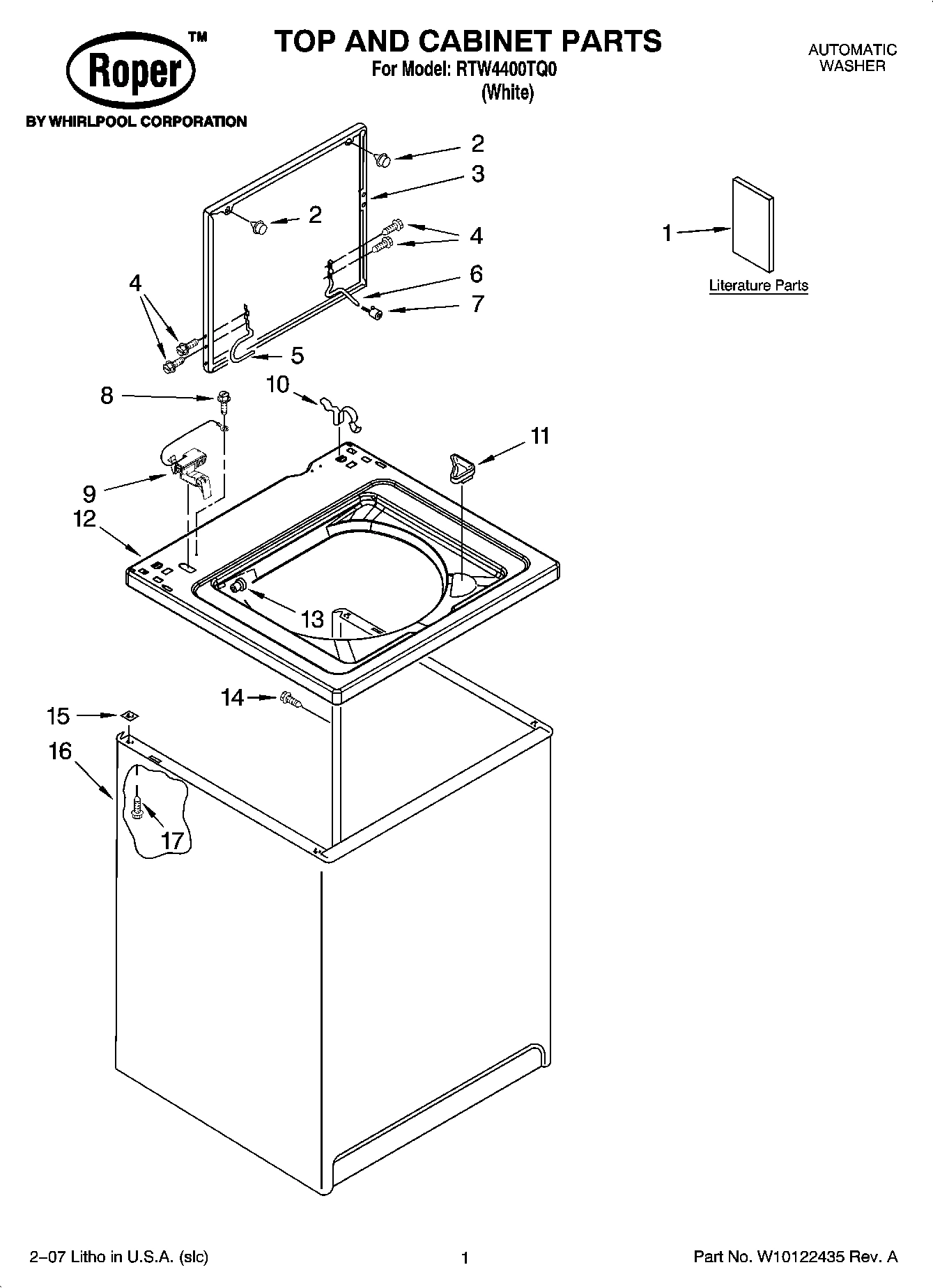 01 - TOP AND CABINET PARTS