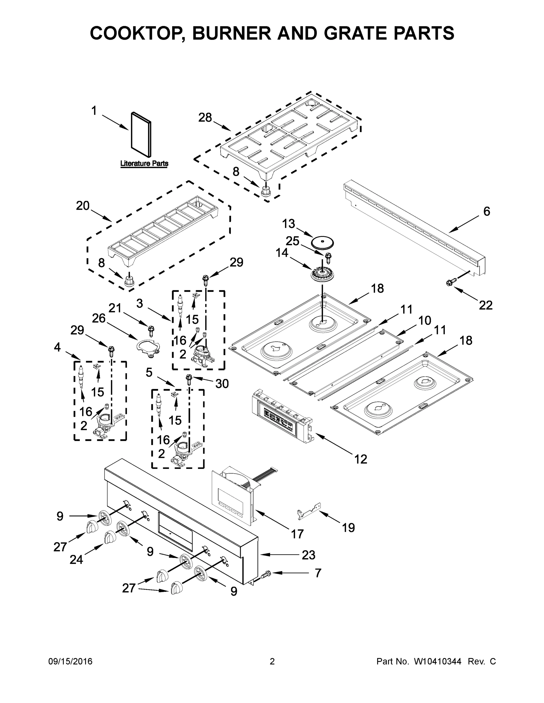 02 - COOKTOP, BURNER AND GRATE PARTS