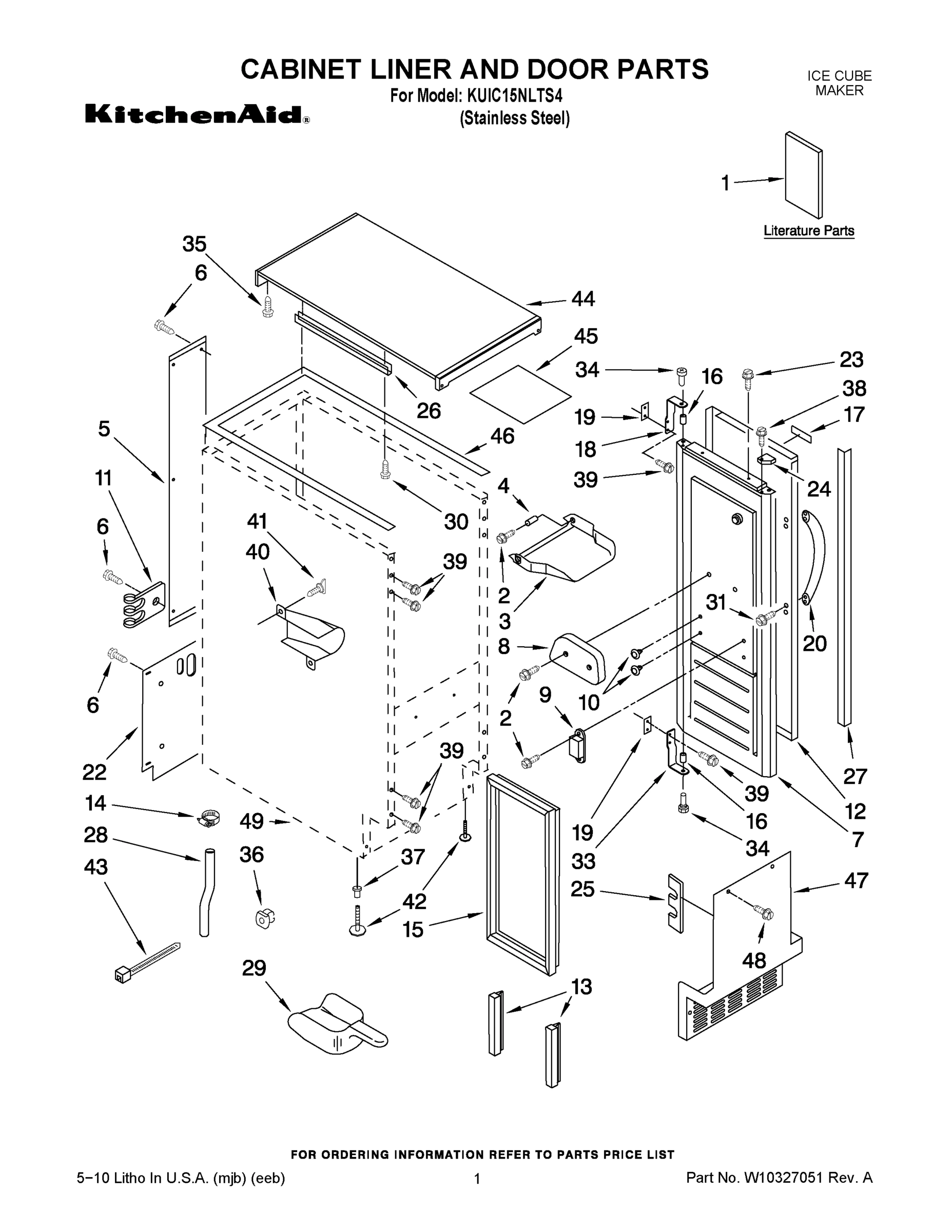 01 - CABINET LINER AND DOOR PARTS