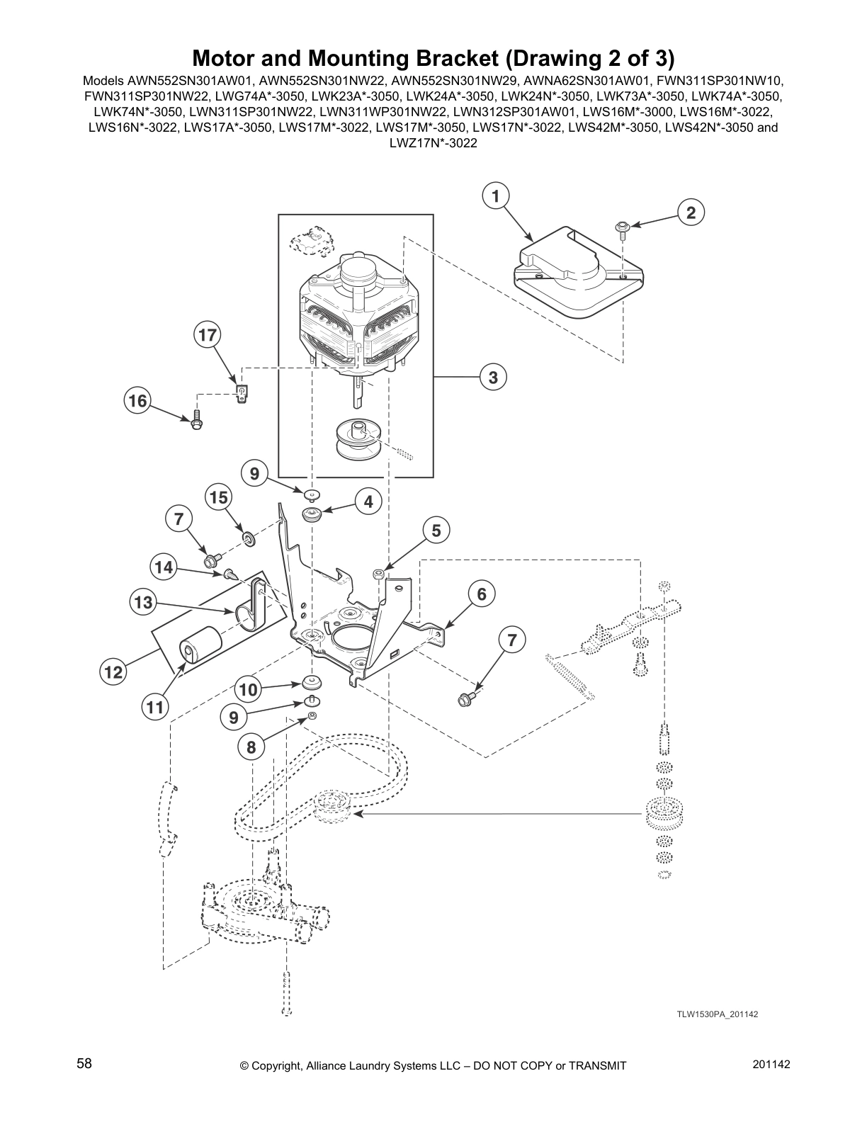 Motor and Mounting Bracket (Drawing 2 of 3)
