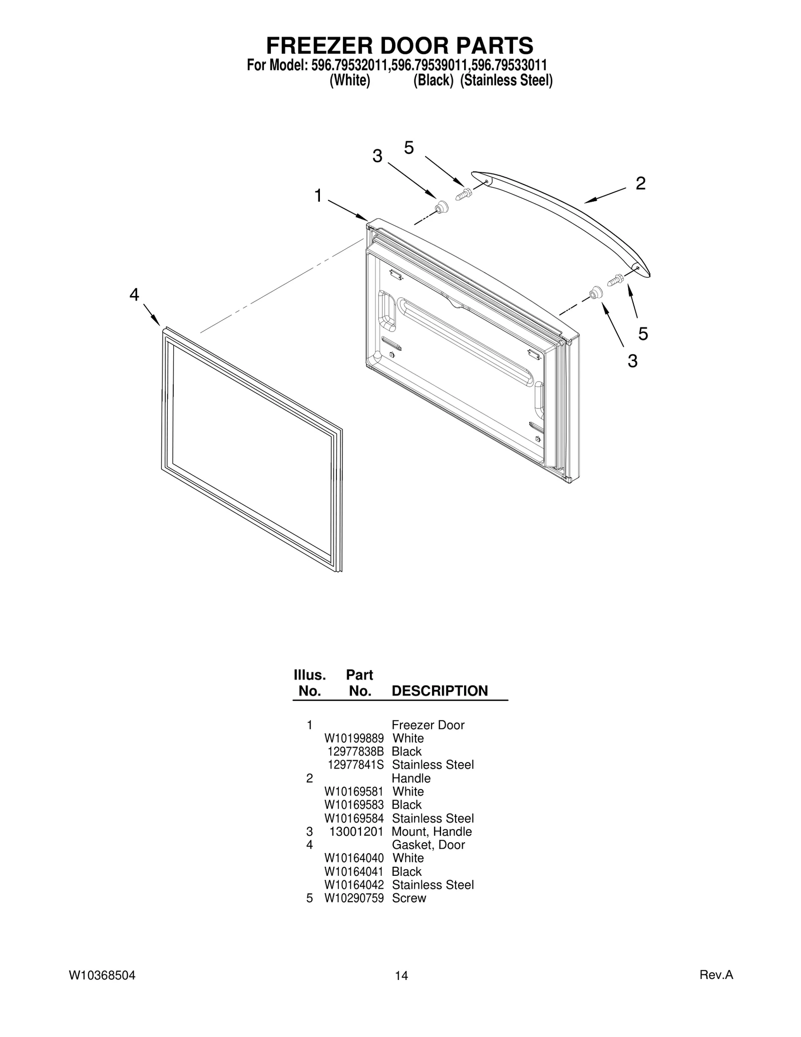 FREEZER DOOR PARTS
