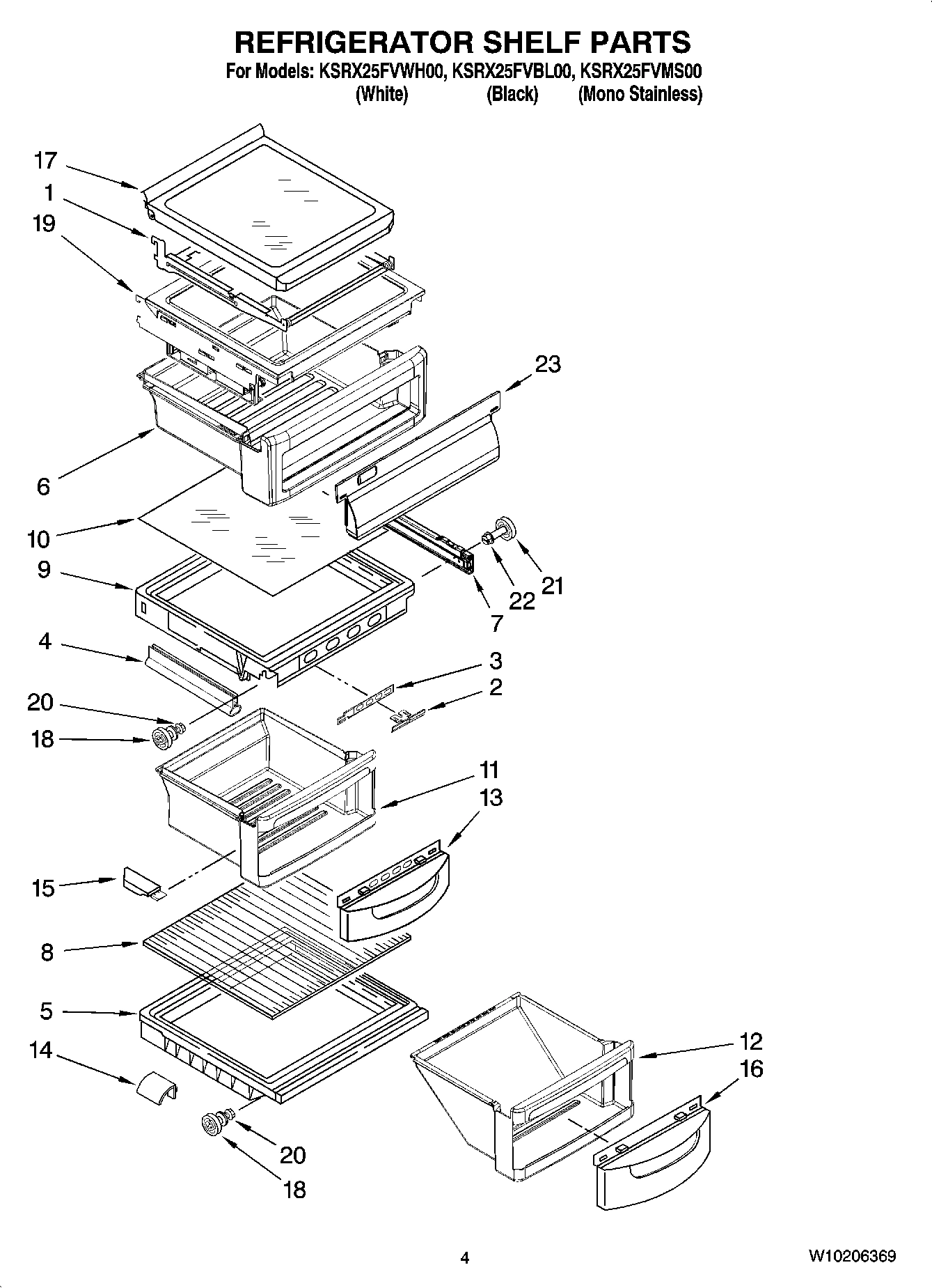 03 - REFRIGERATOR SHELF PARTS