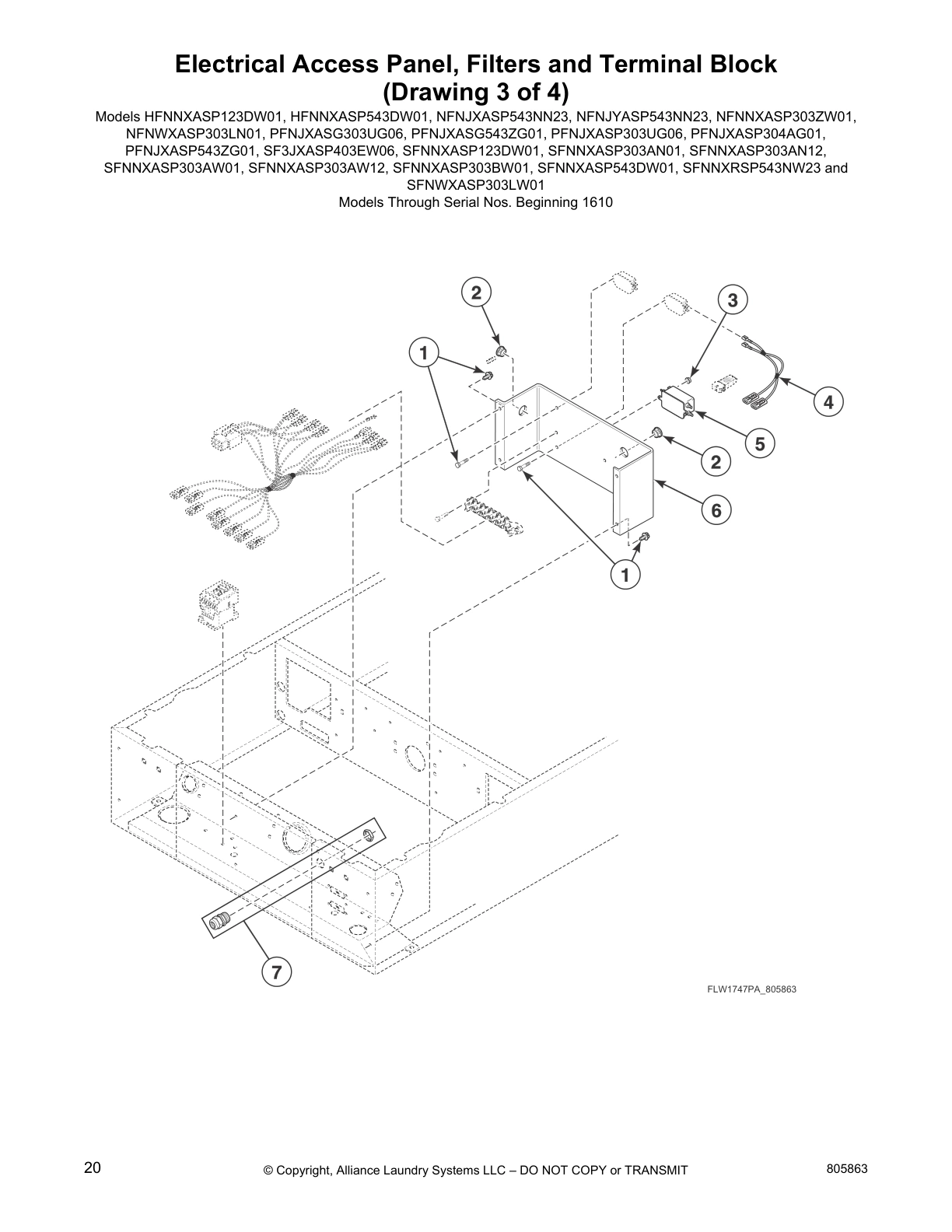 Electrical Access Panel, Filters and Terminal Block 
(Drawing 3 of 4)