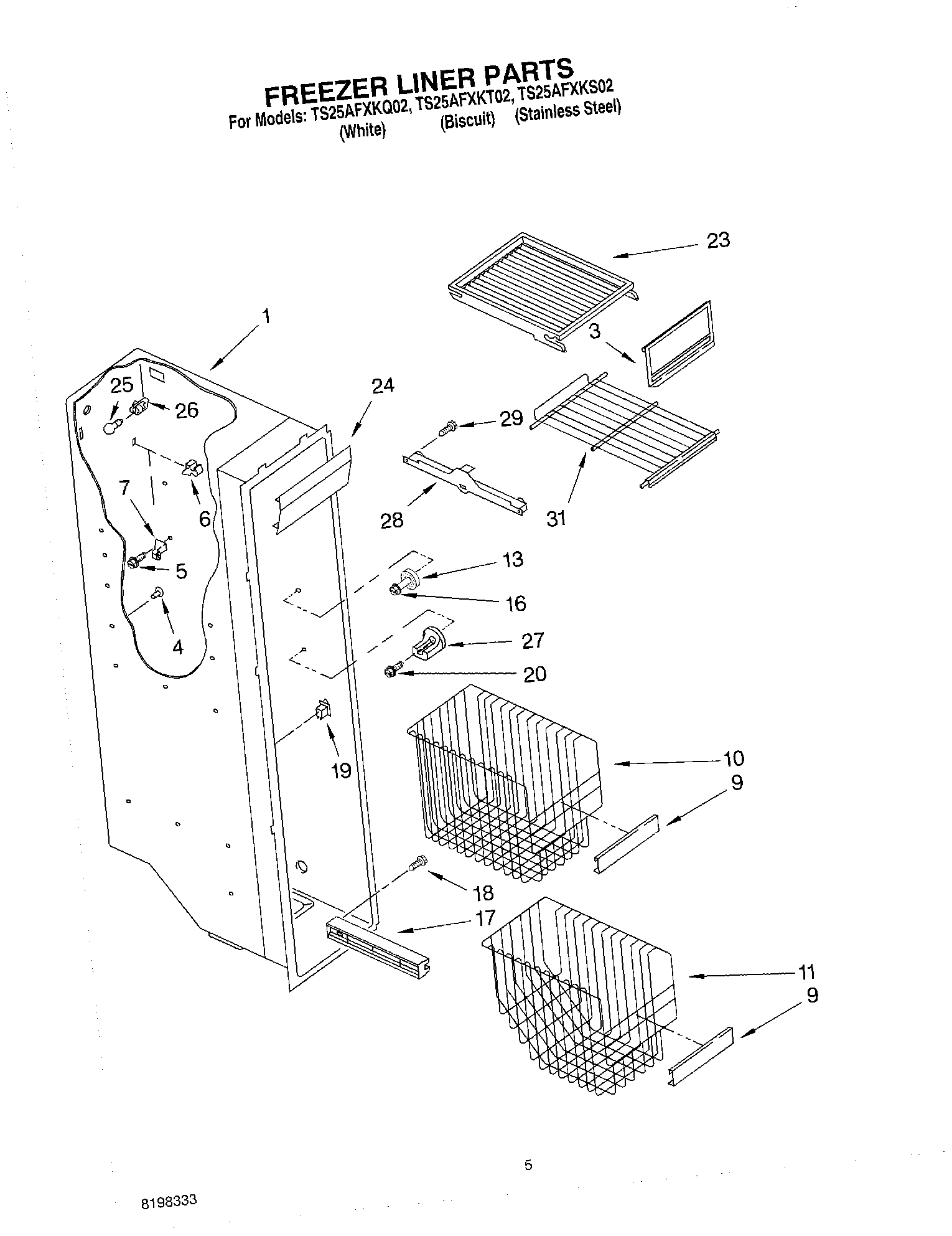 04 - FREEZER LINER PARTS