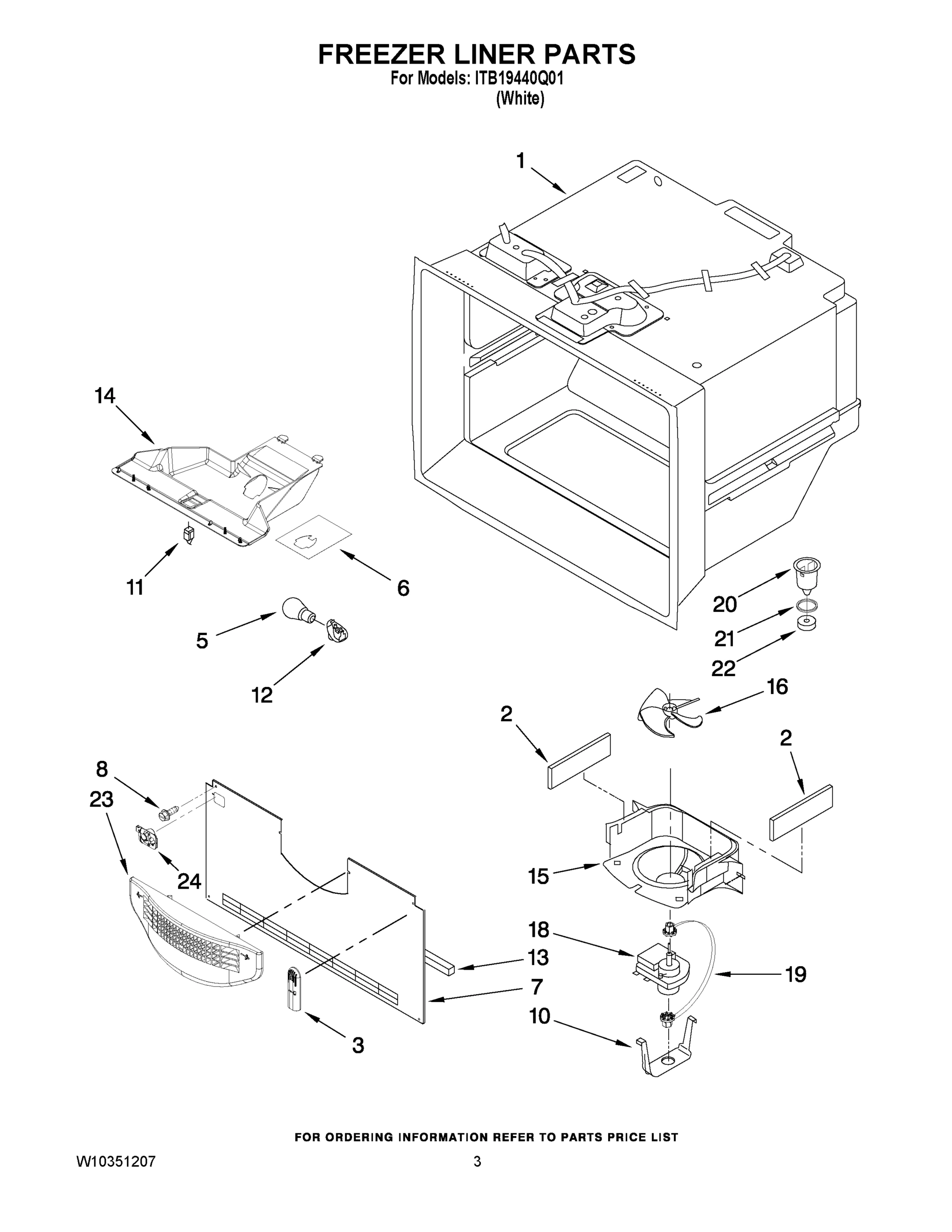 02 - FREEZER LINER PARTS