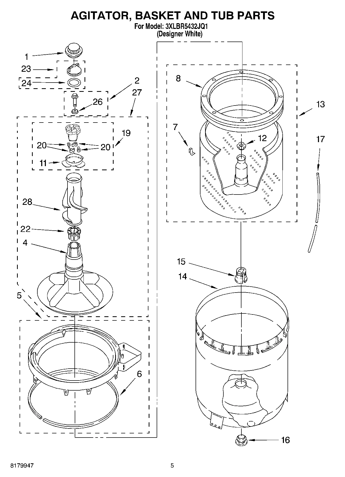 03 - AGITATOR, BASKET AND TUB PARTS