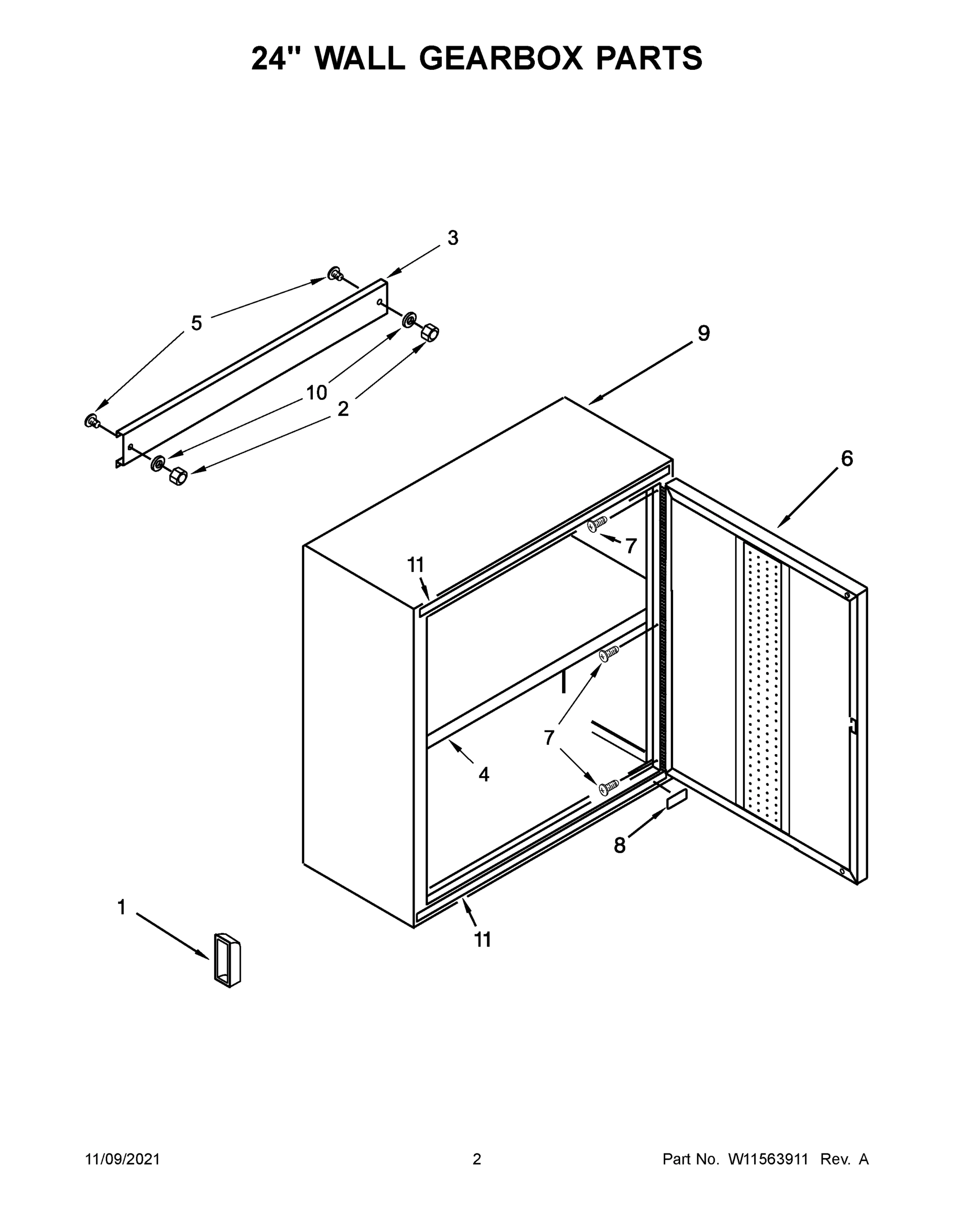 02 - 24" WALL GEARBOX PARTS