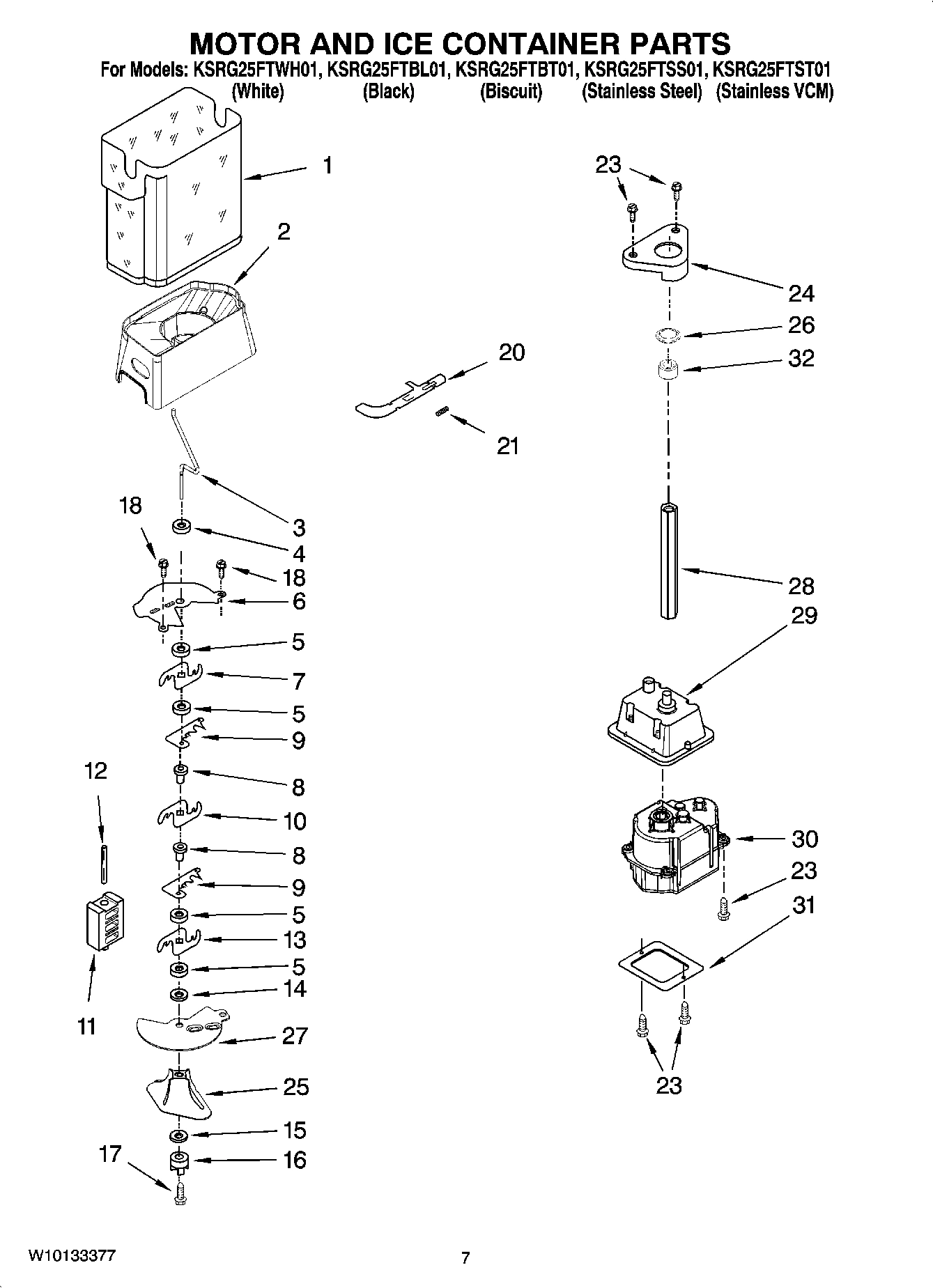 05 - MOTOR AND ICE CONTAINER PARTS