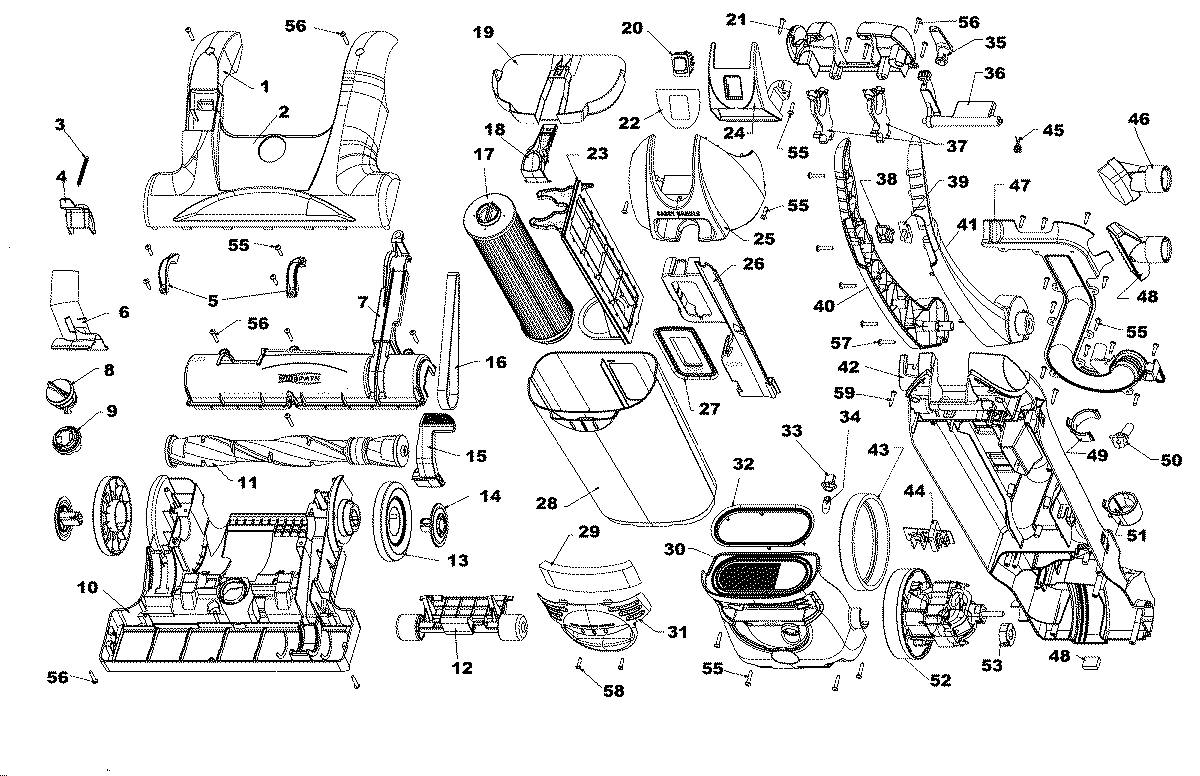 01 - AGITATOR, MOTOR, HANDLE, MAINBODY