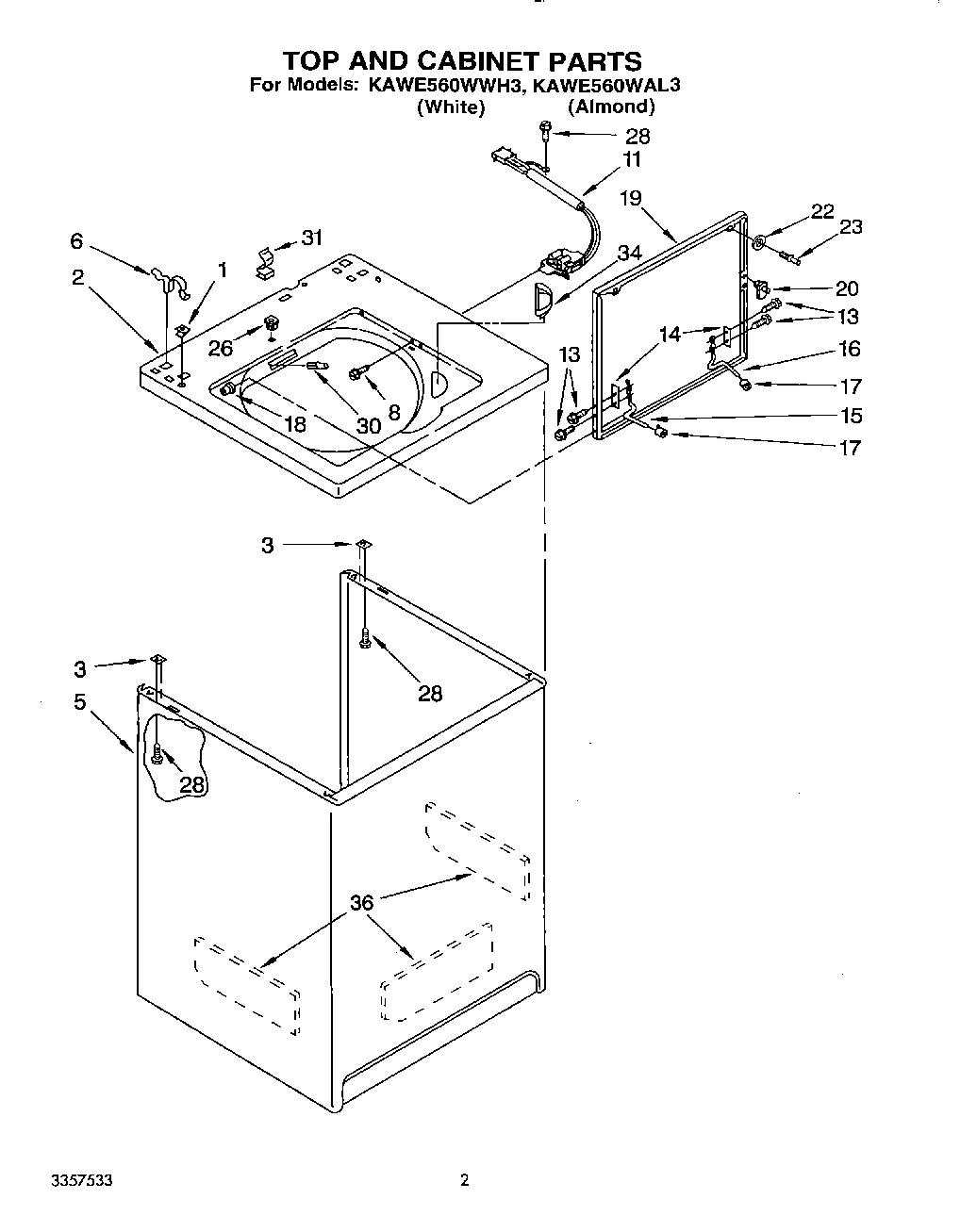 02 - TOP AND CABINET, LIT/OPTIONAL