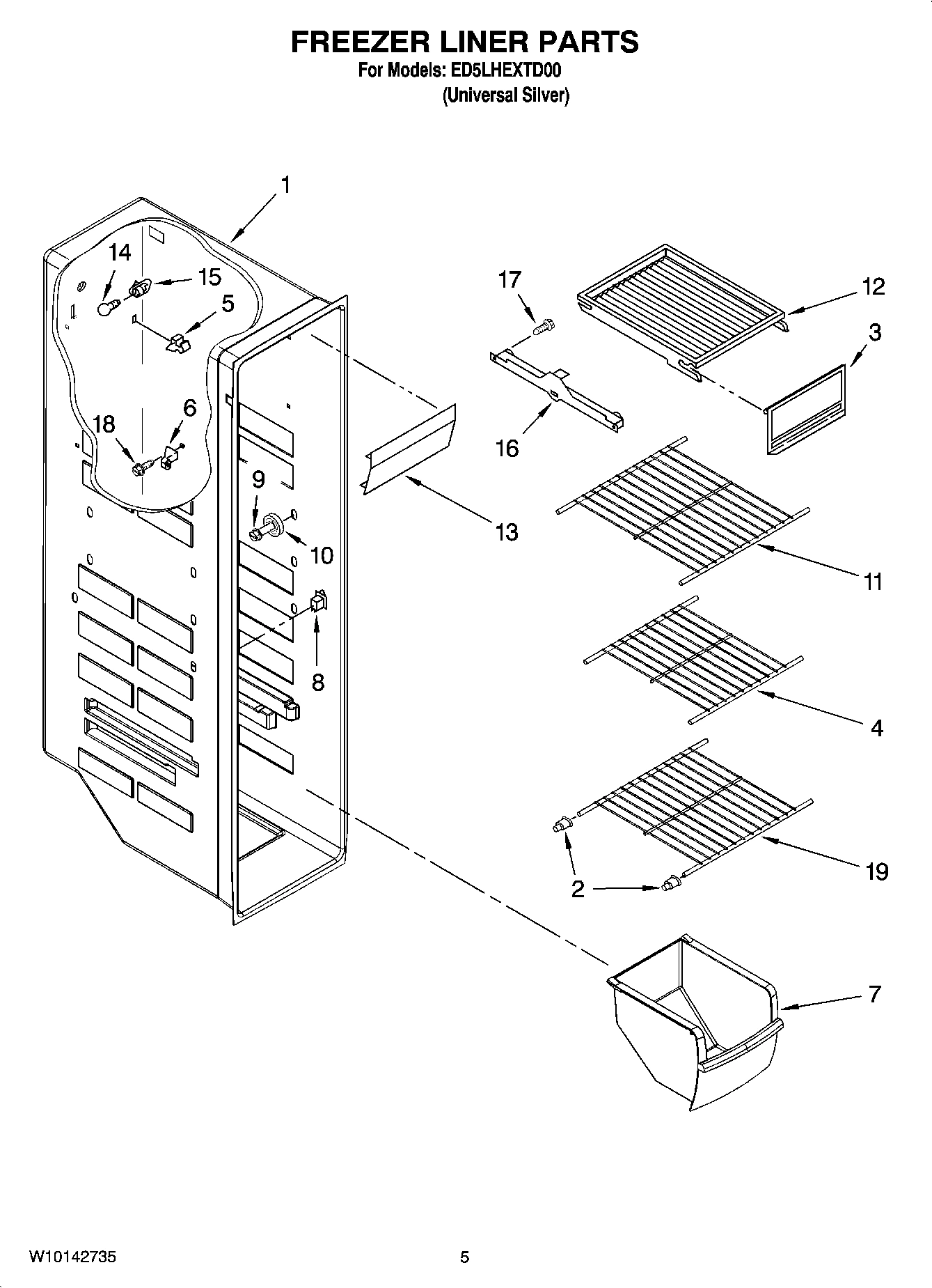 04 - FREEZER LINER PARTS