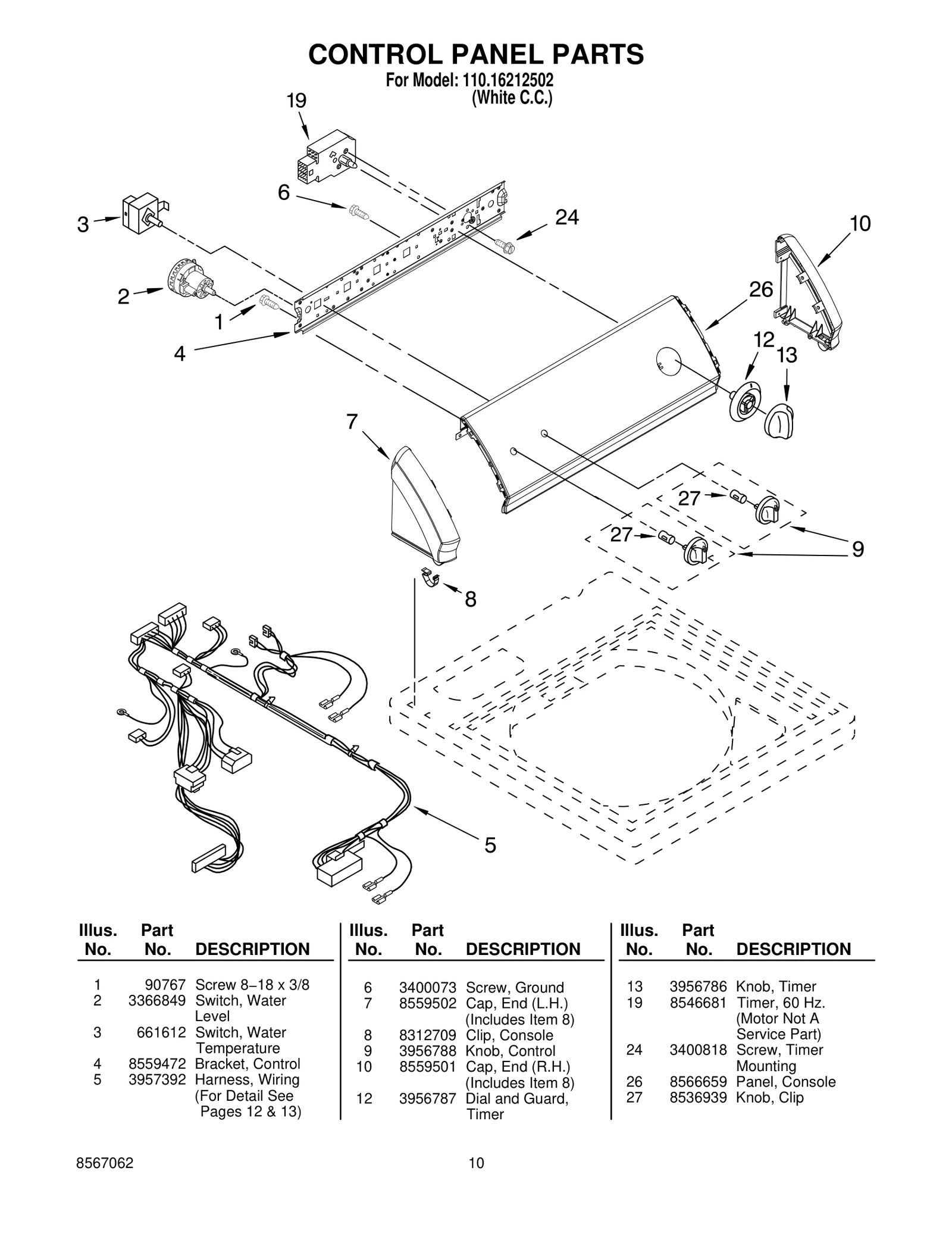 CONTROL PANEL PARTS