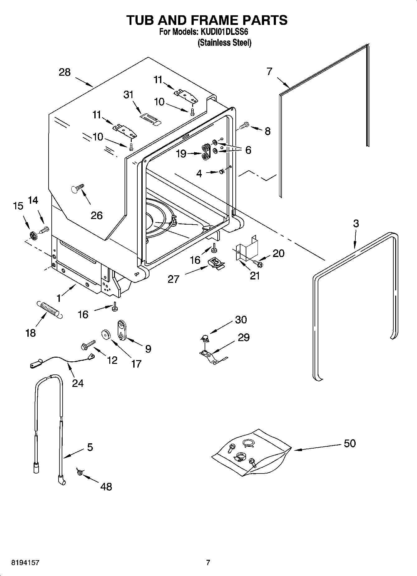 07 - TUB AND FRAME PARTS