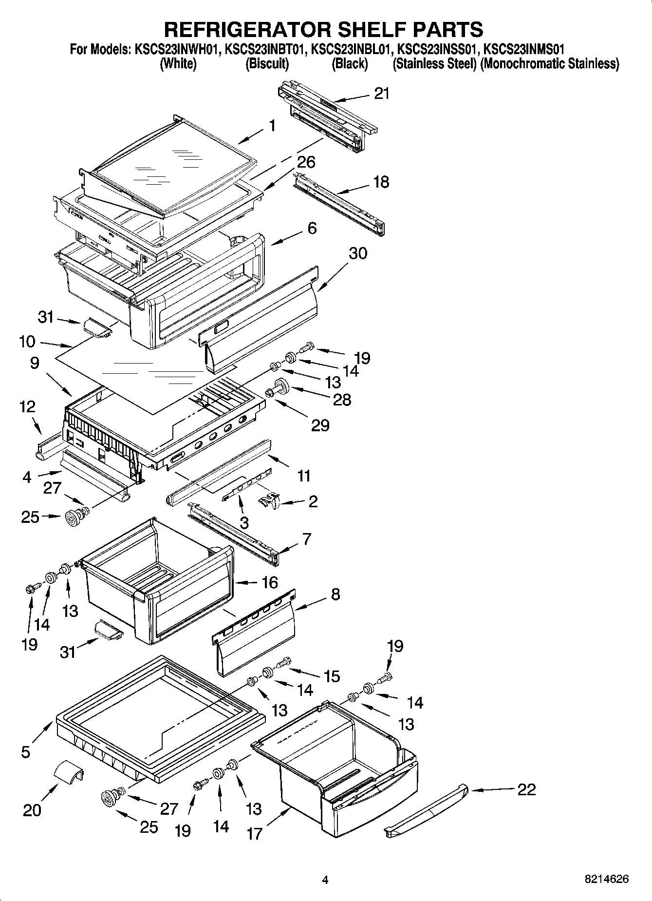 03 - REFRIGERATOR SHELF PARTS