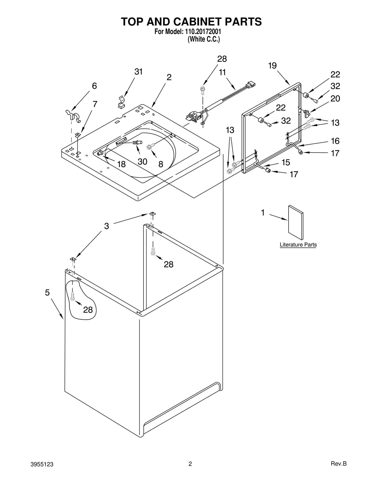 TOP AND CABINET PARTS