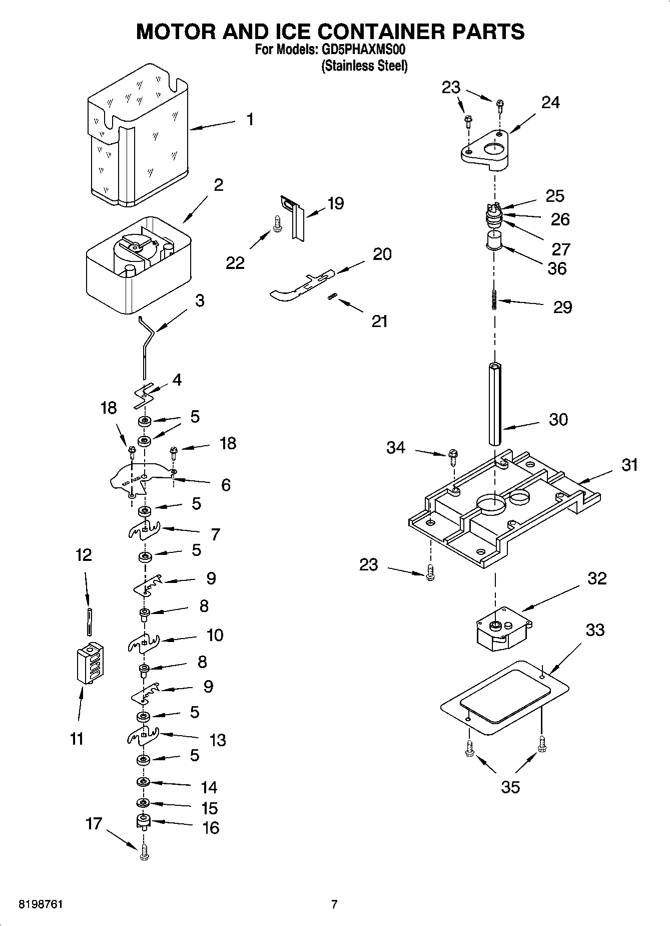 05 - MOTOR AND ICE CONTAINER PARTS