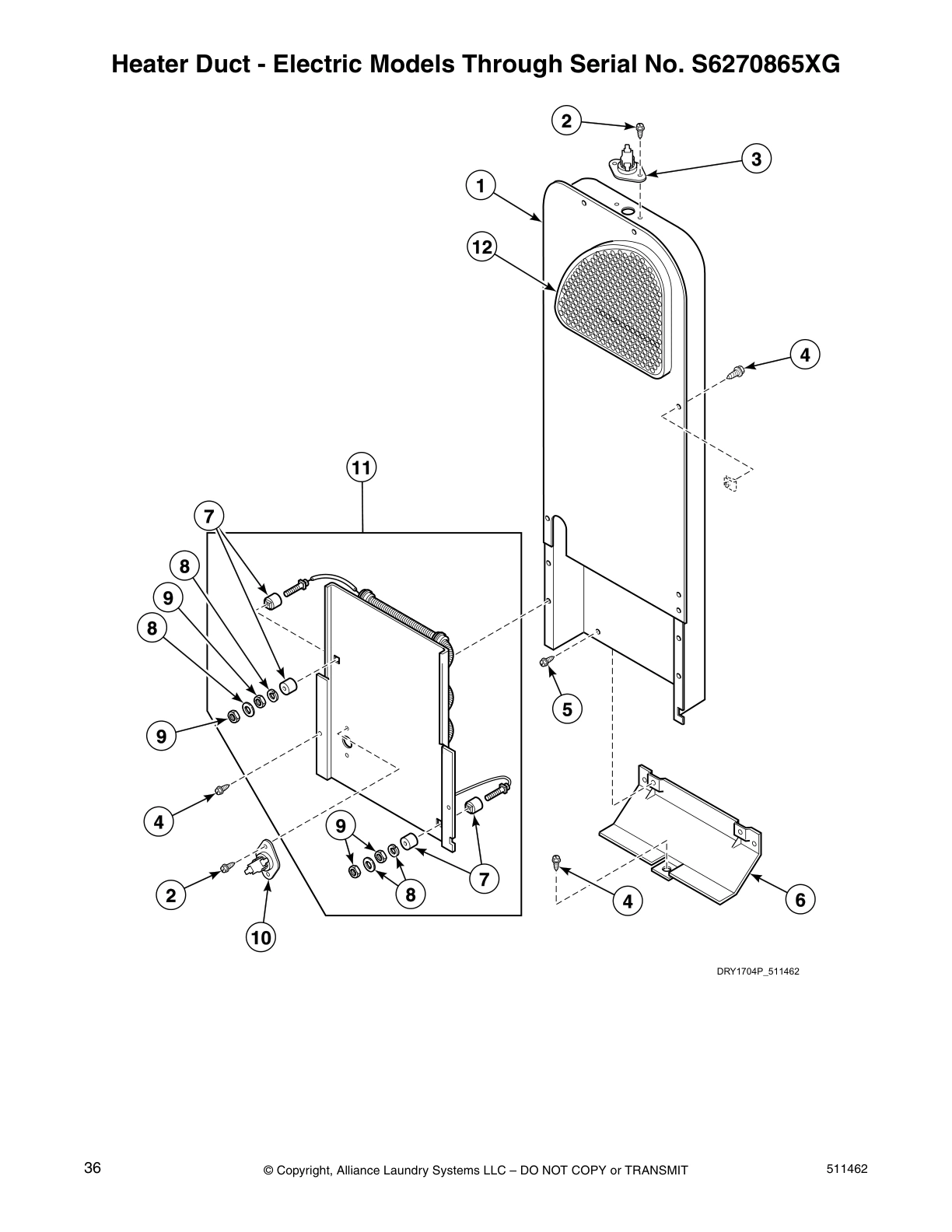 Heater Duct - Electric Models Through Serial No. S6270865XG