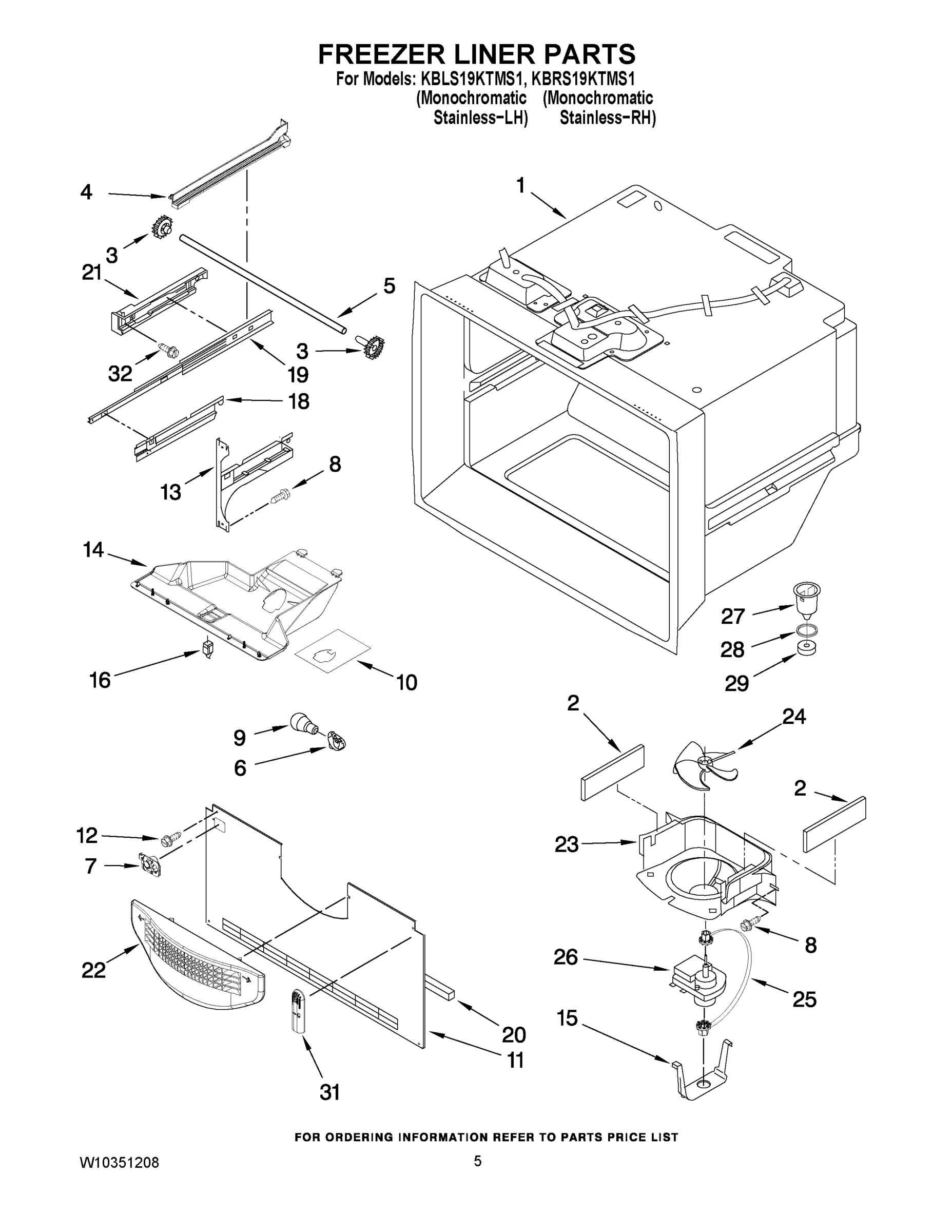 03 - FREEZER LINER PARTS