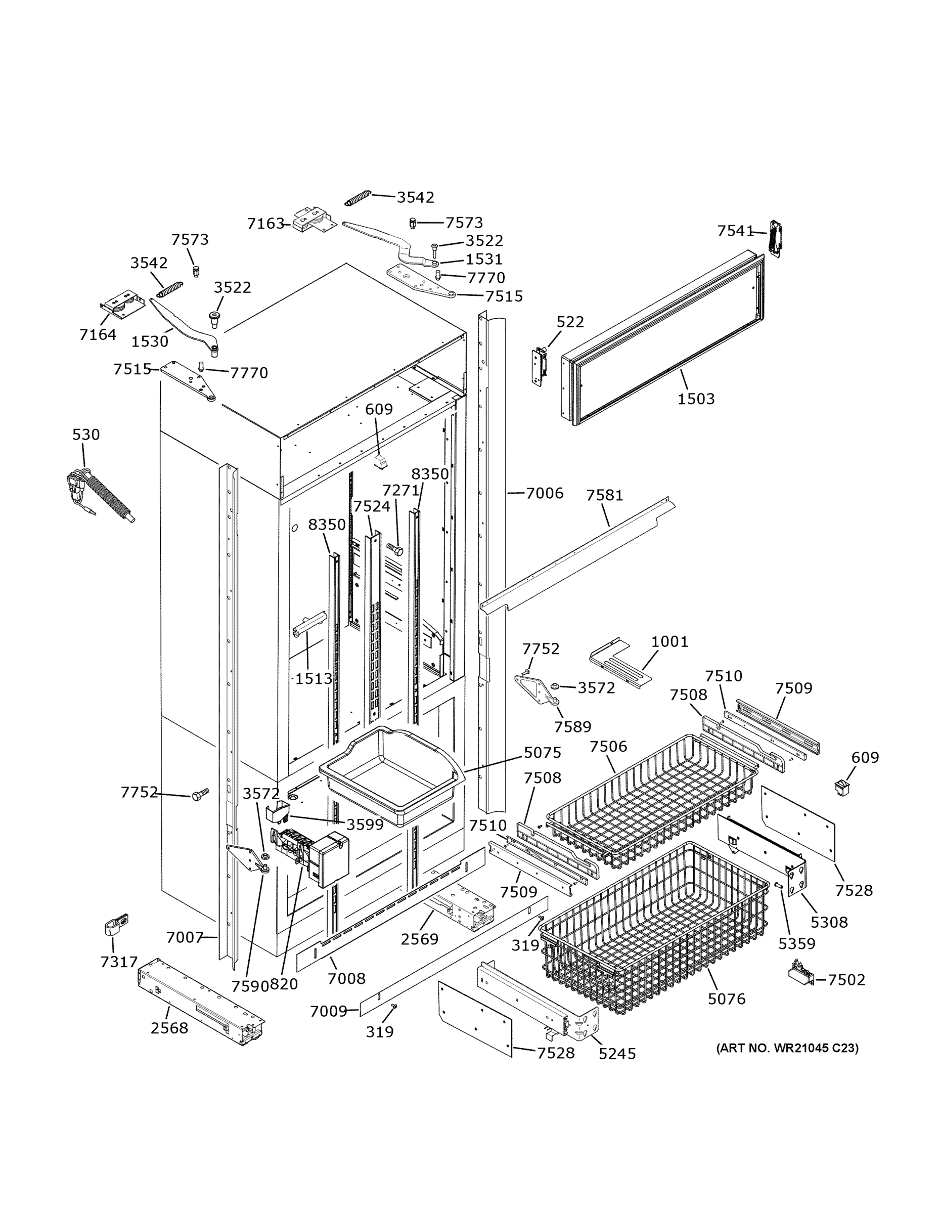 FREEZER SECTION, TRIM & COMPONENTS