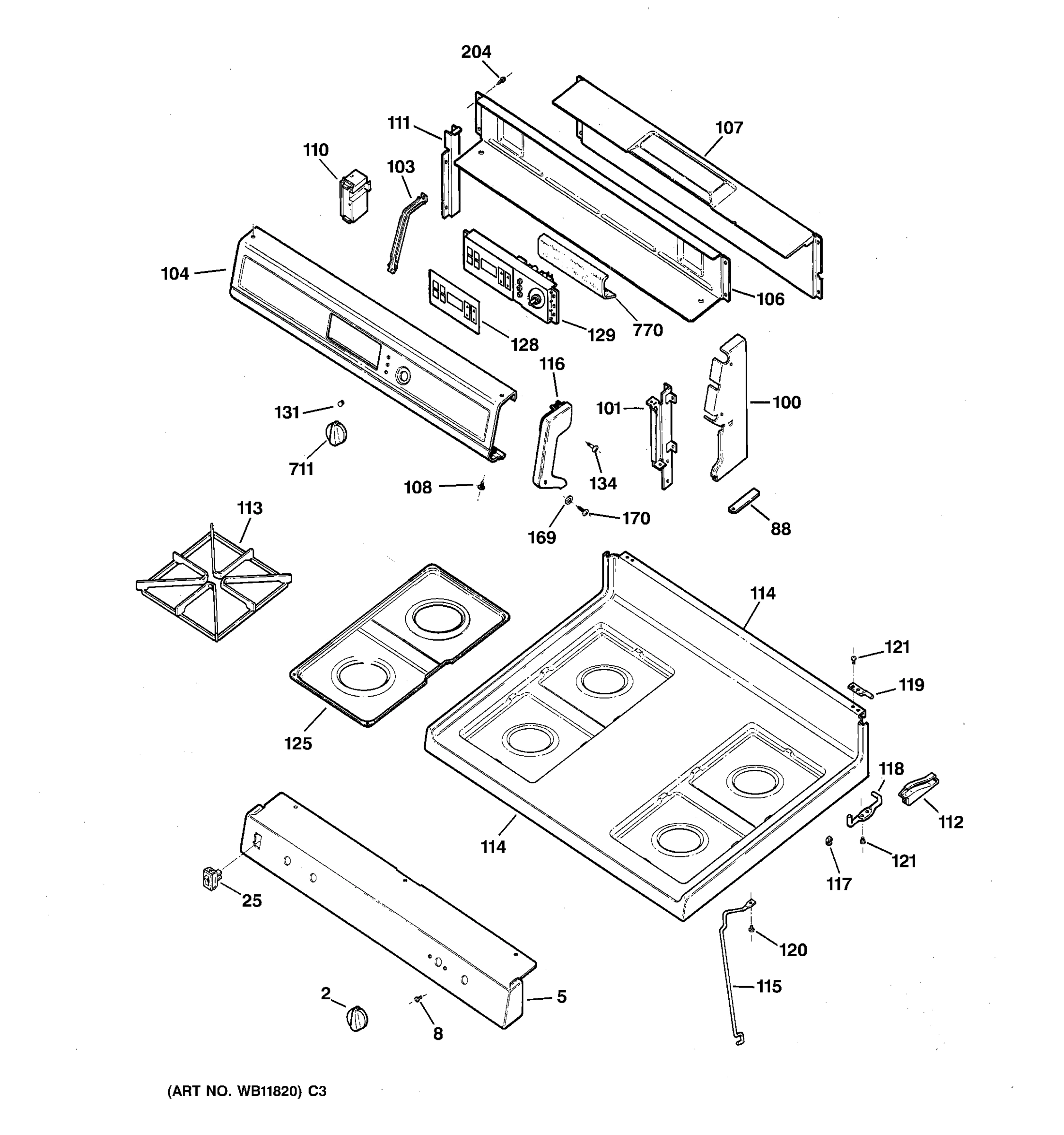 CONTROL PANEL & COOKTOP