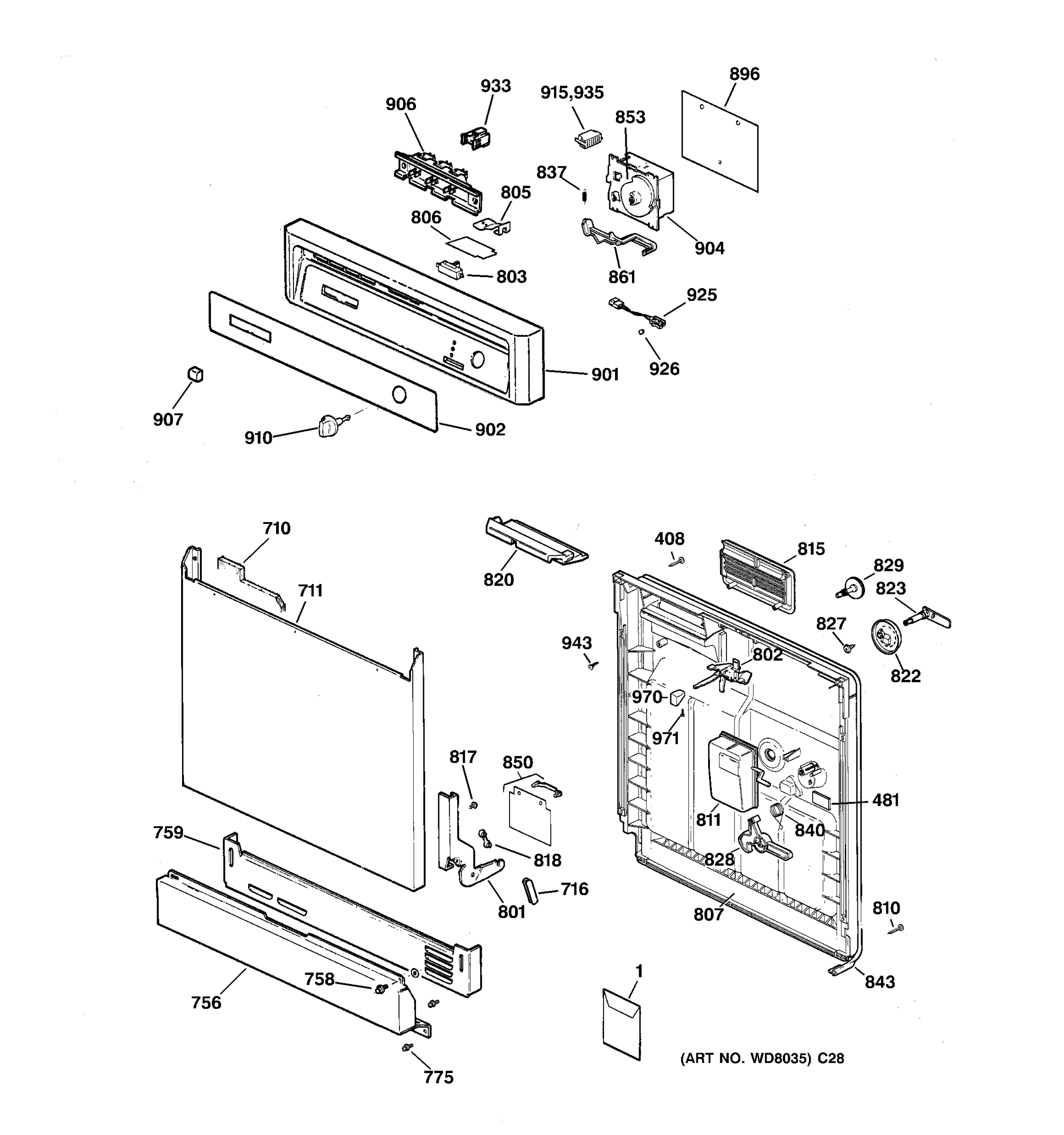 ESCUTCHEON & DOOR ASSEMBLY