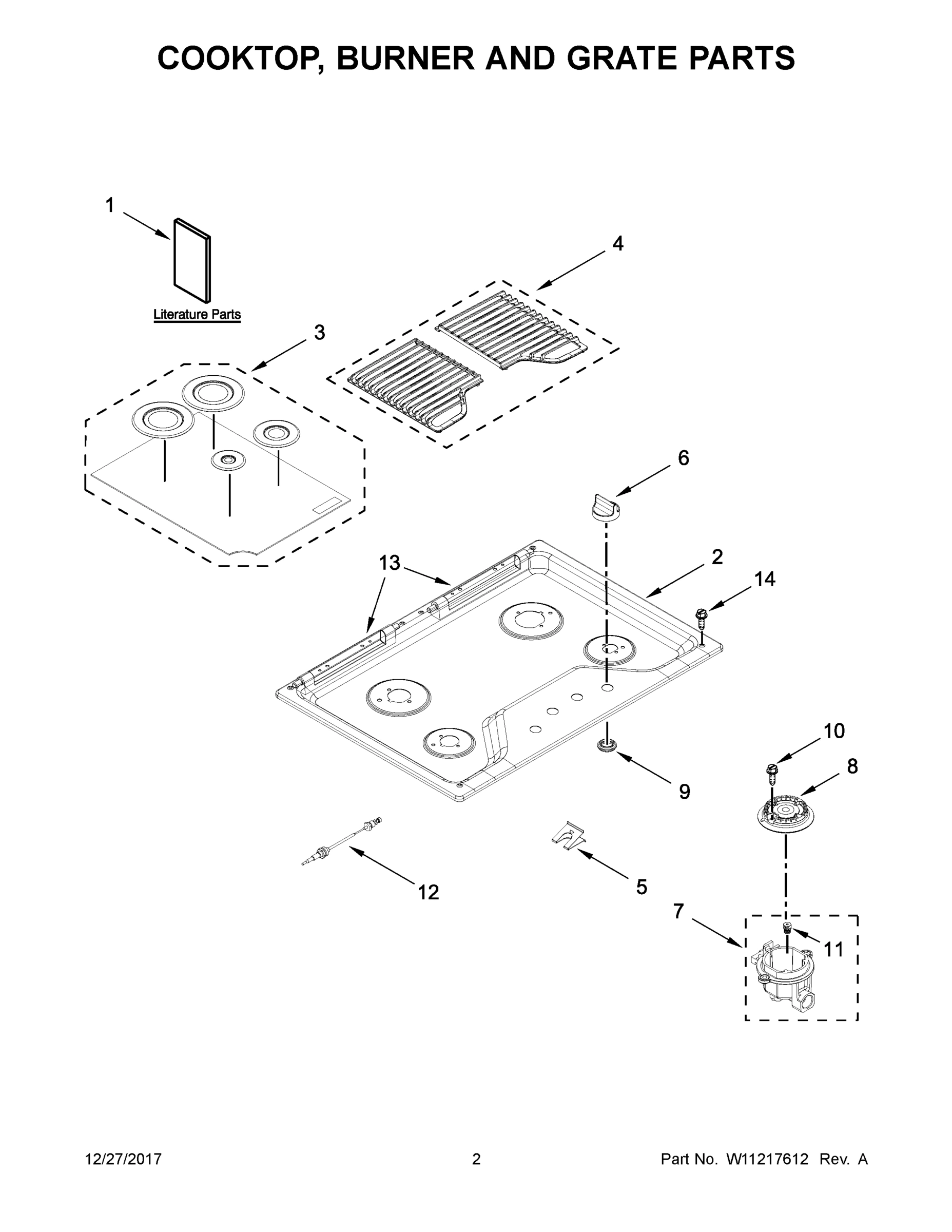 02 - COOKTOP, BURNER AND GRATE PARTS