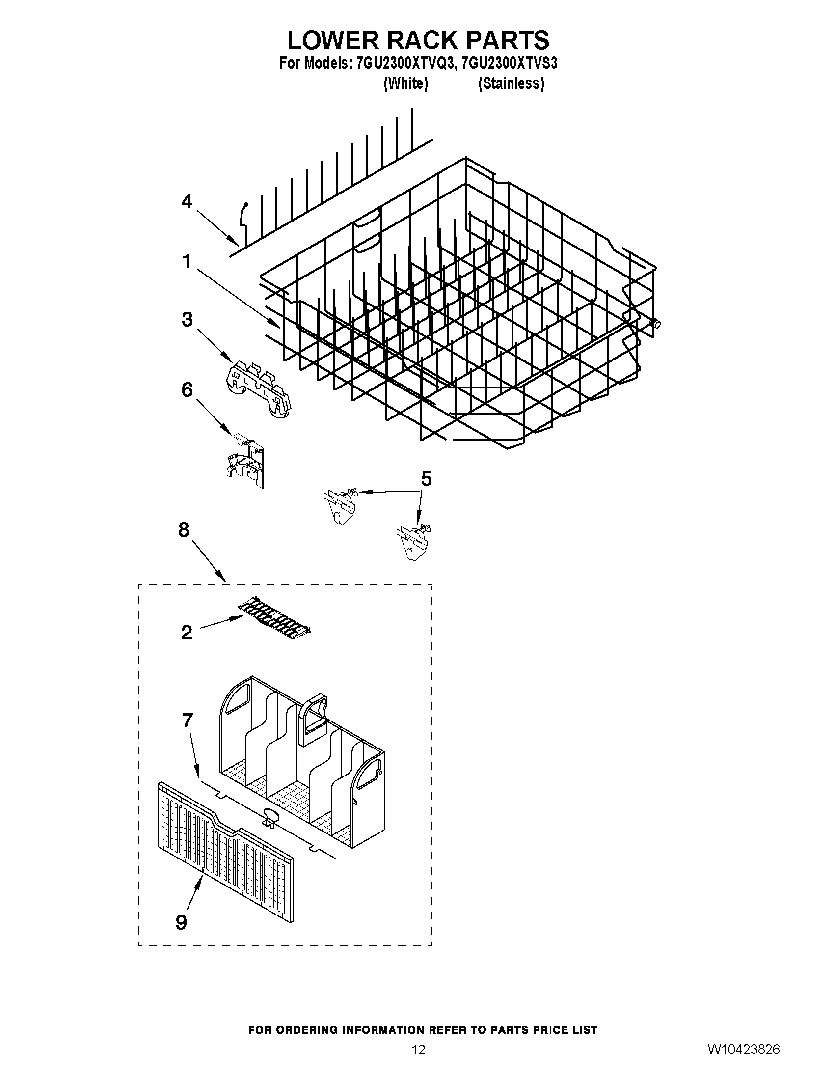 10 - LOWER RACK PARTS