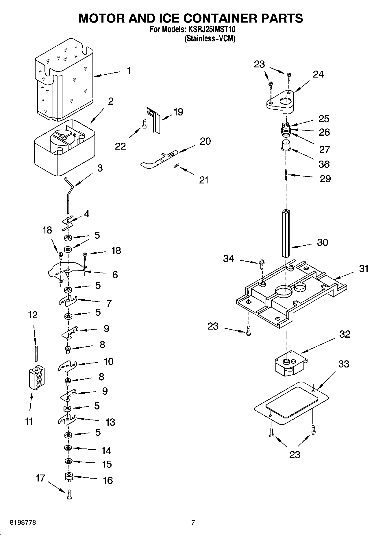 05 - MOTOR AND ICE CONTAINER PARTS