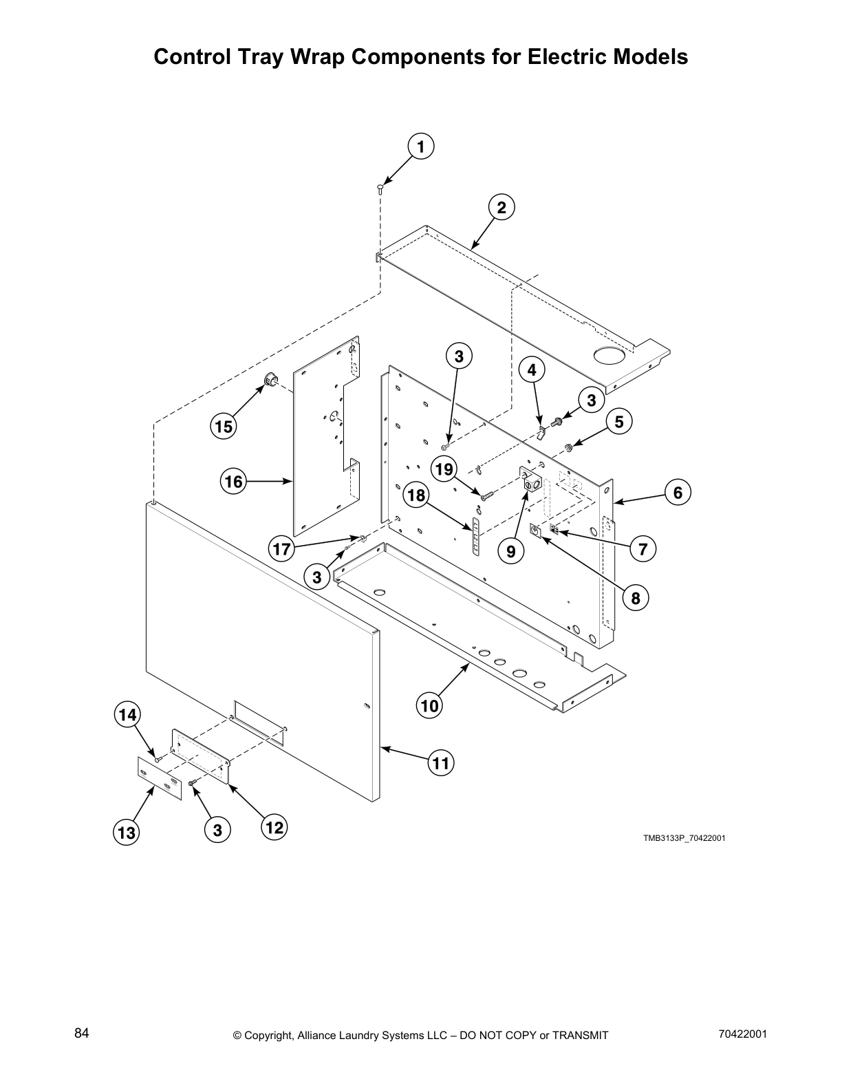 Control Tray Wrap Components for Electric Models