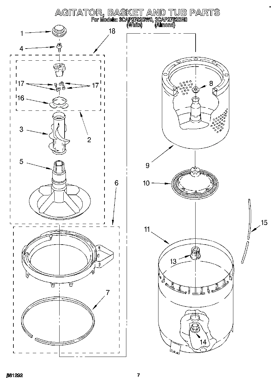 05 - AGITATOR, BASKET AND TUB