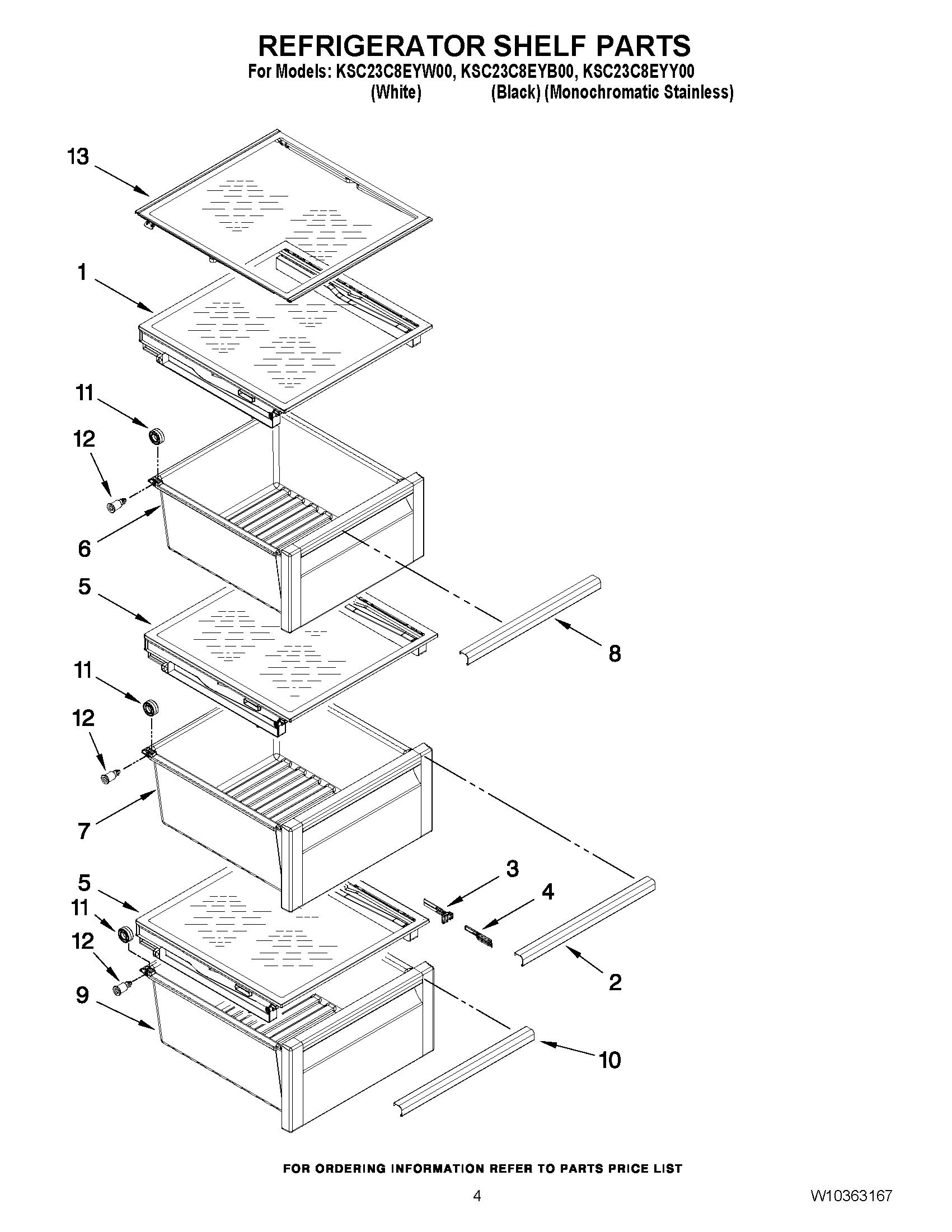 03 - REFRIGERATOR SHELF PARTS