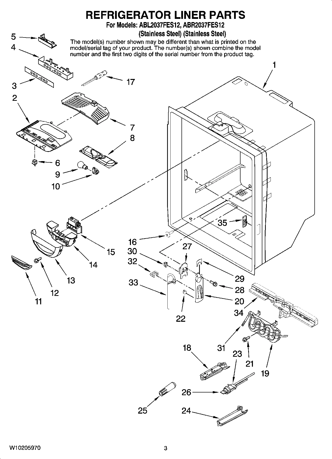 02 - REFRIGERATOR LINER PARTS