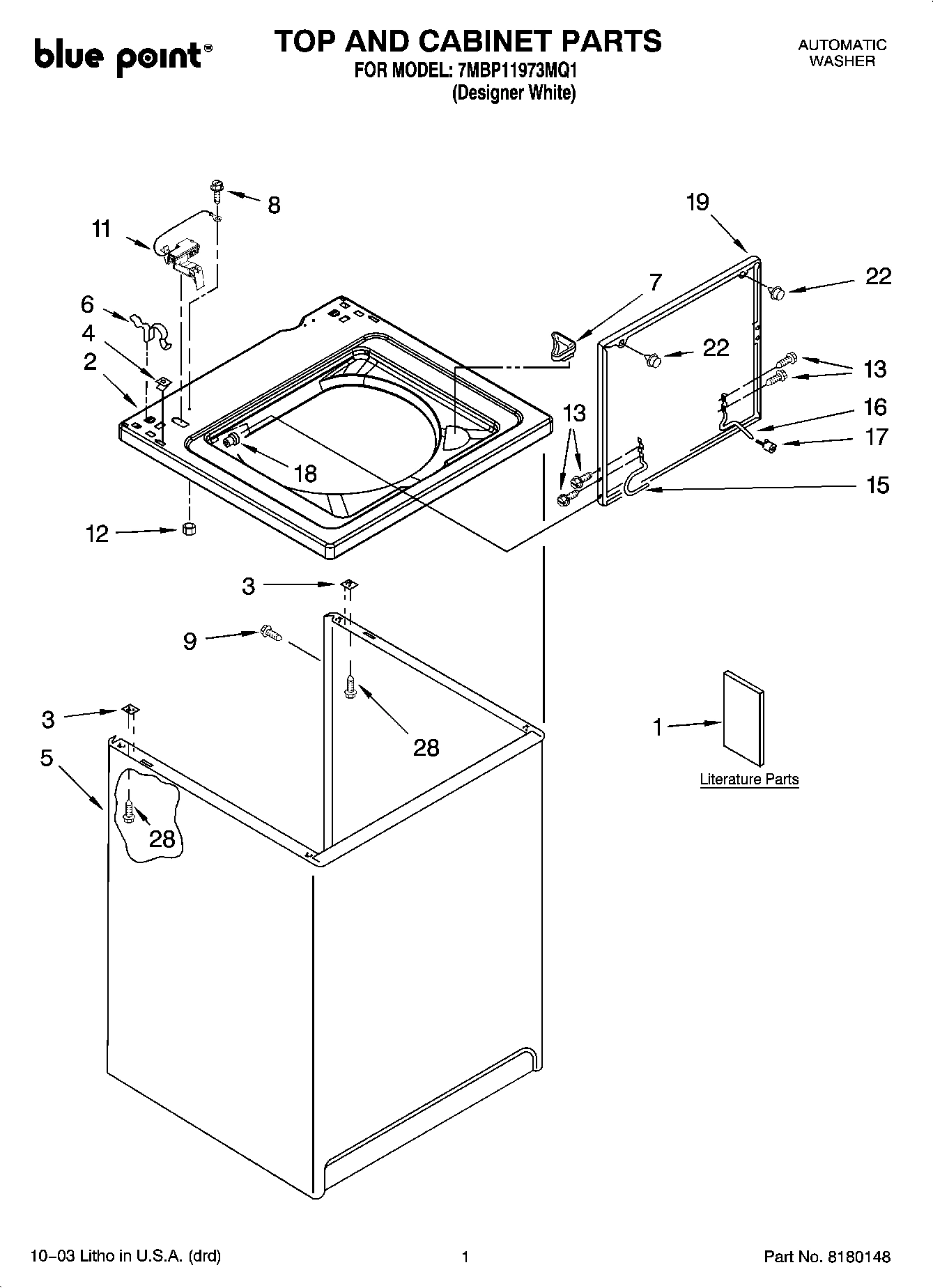 01 - TOP AND CABINET PARTS