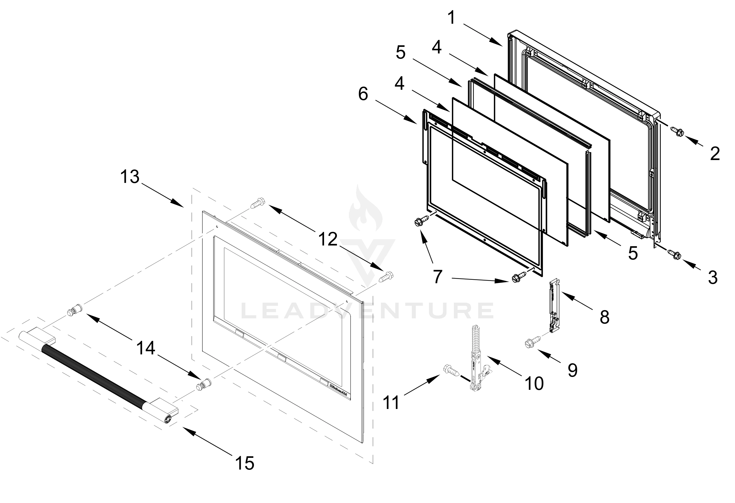 LOWER OVEN DOOR PARTS