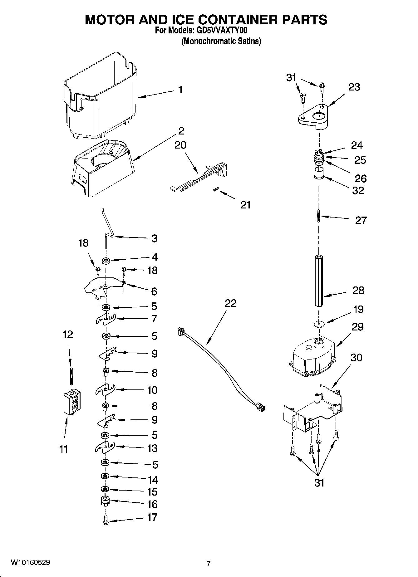 05 - MOTOR AND ICE CONTAINER PARTS