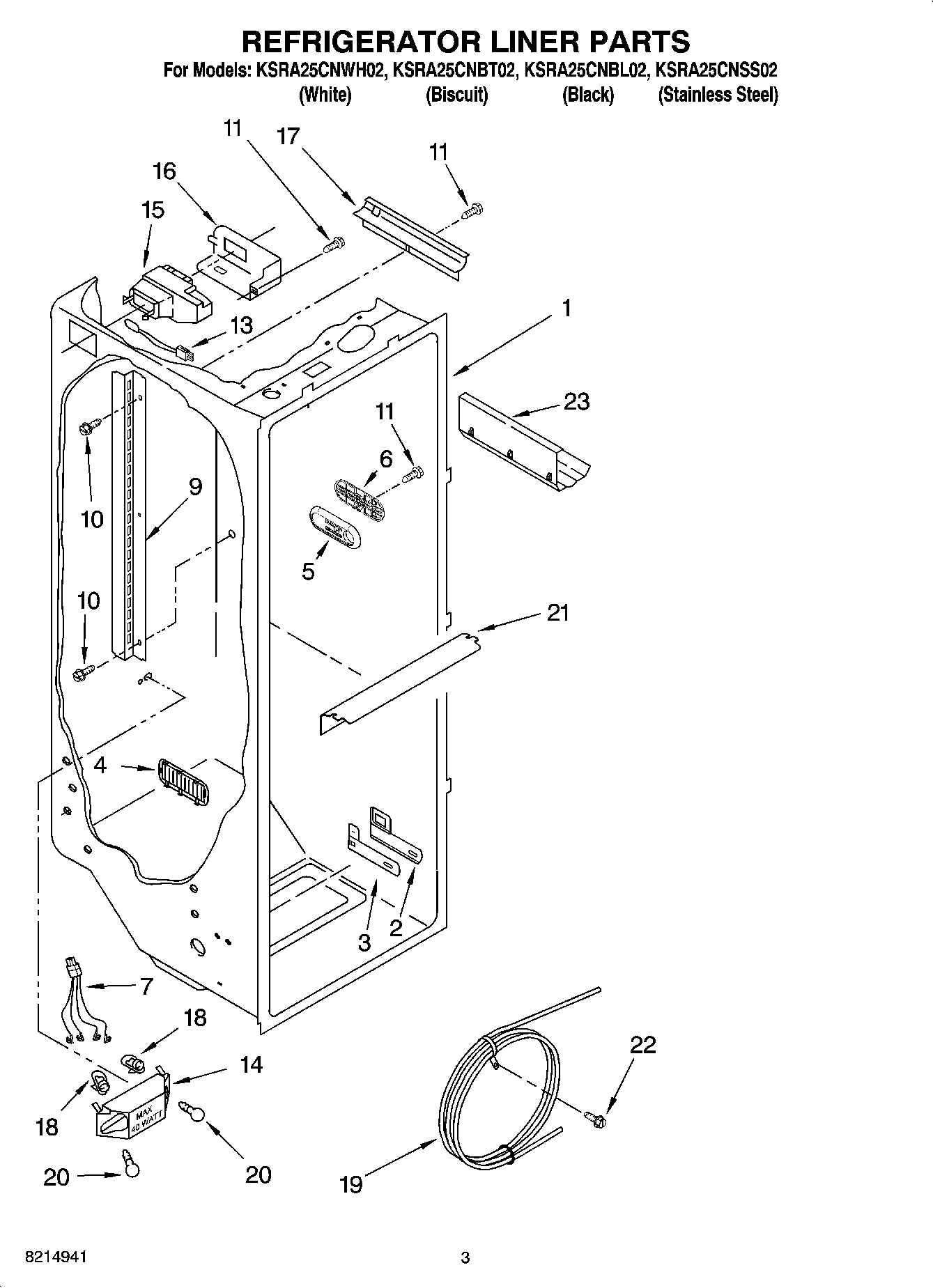 02 - REFRIGERATOR LINER PARTS