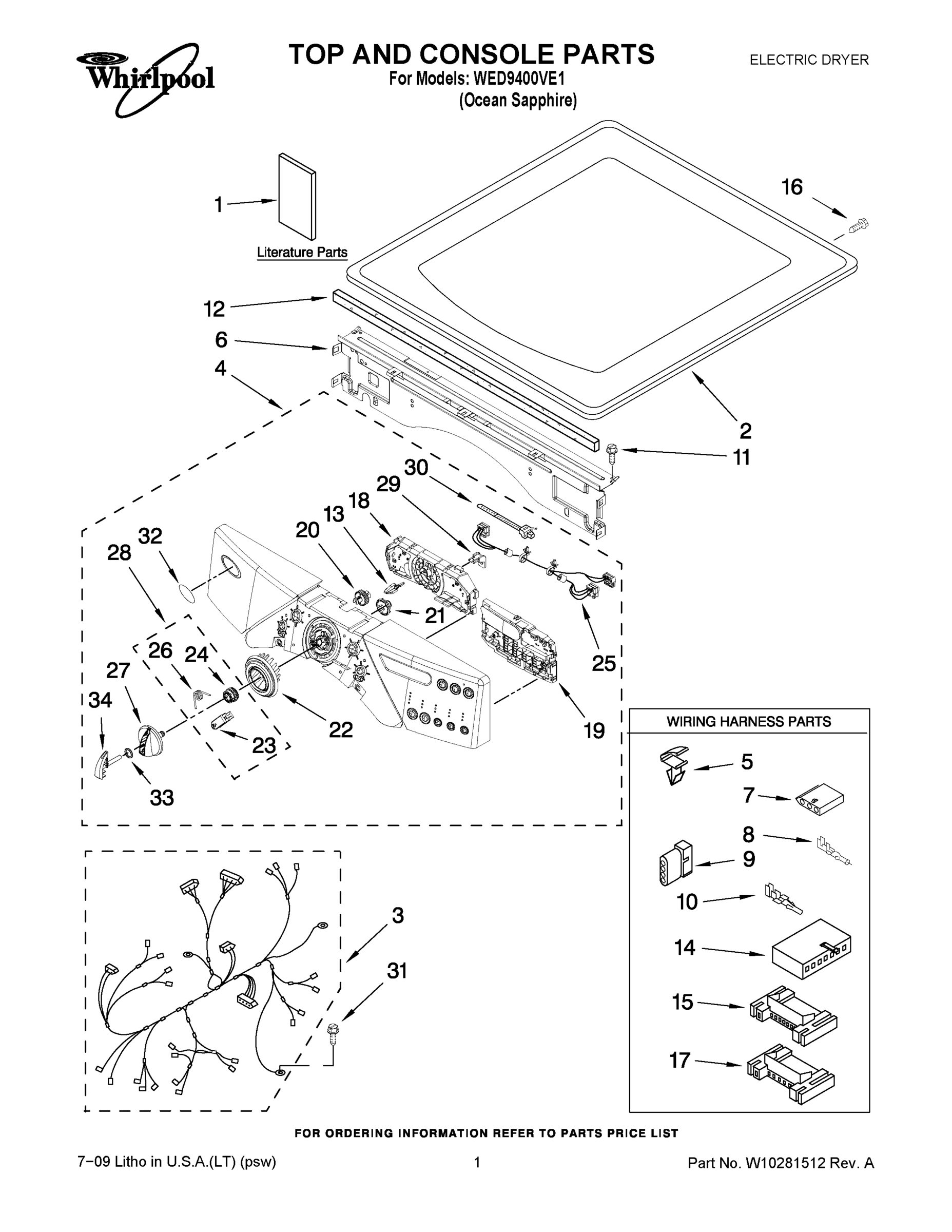 01 - TOP AND CONSOLE PARTS