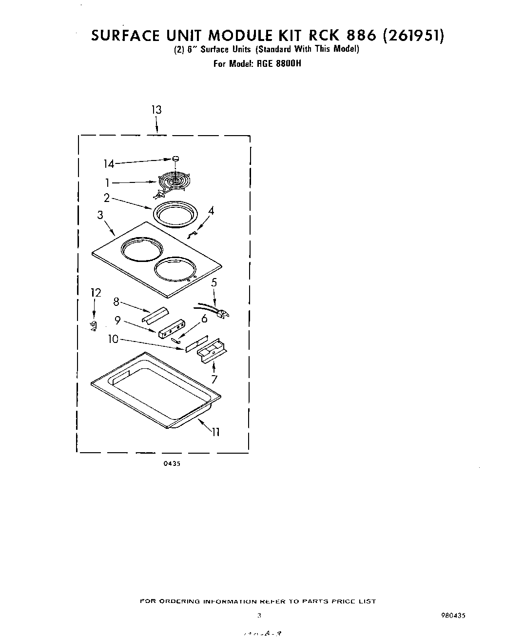 03 - SURFACE UNIT KIT RCK 886(261951)