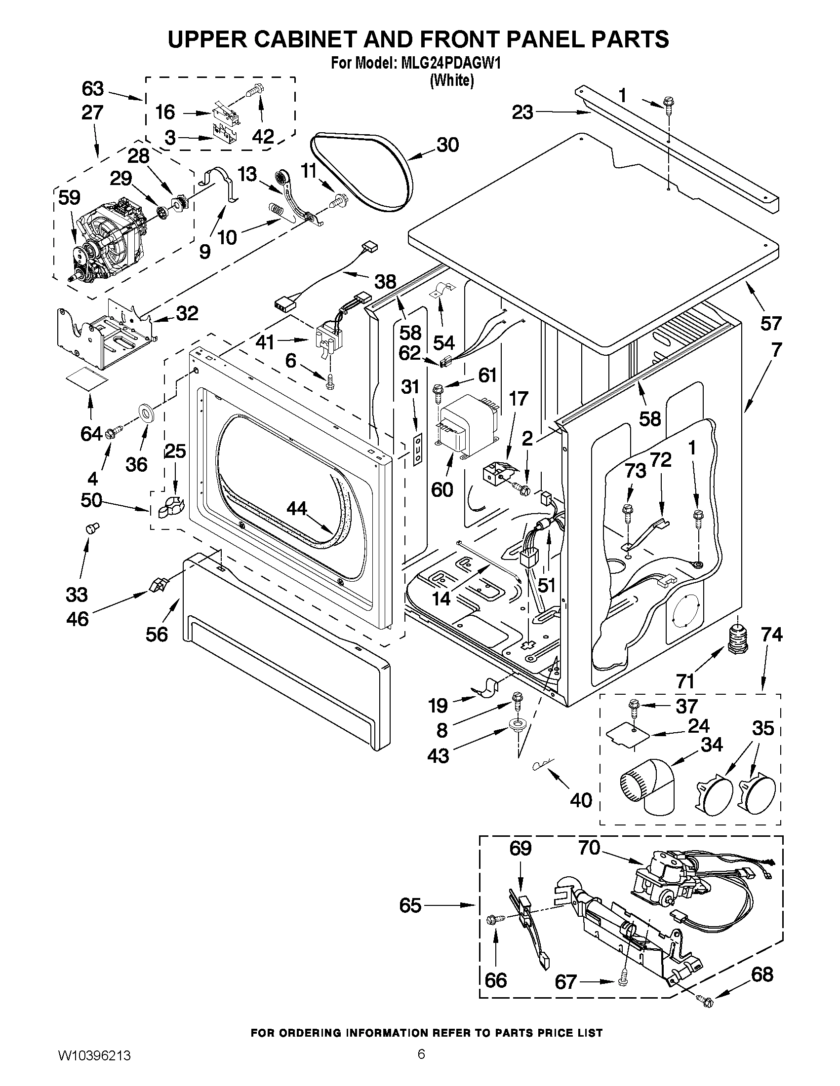 03 - UPPER CABINET AND FRONT PANEL PARTS