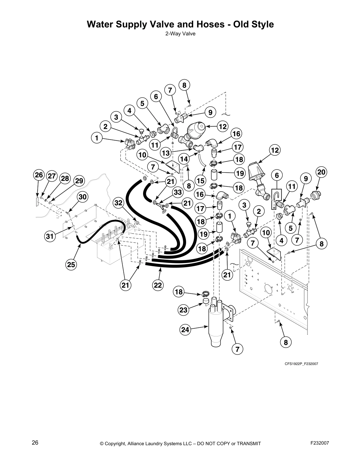 Water Supply Valve and Hoses - Old Style