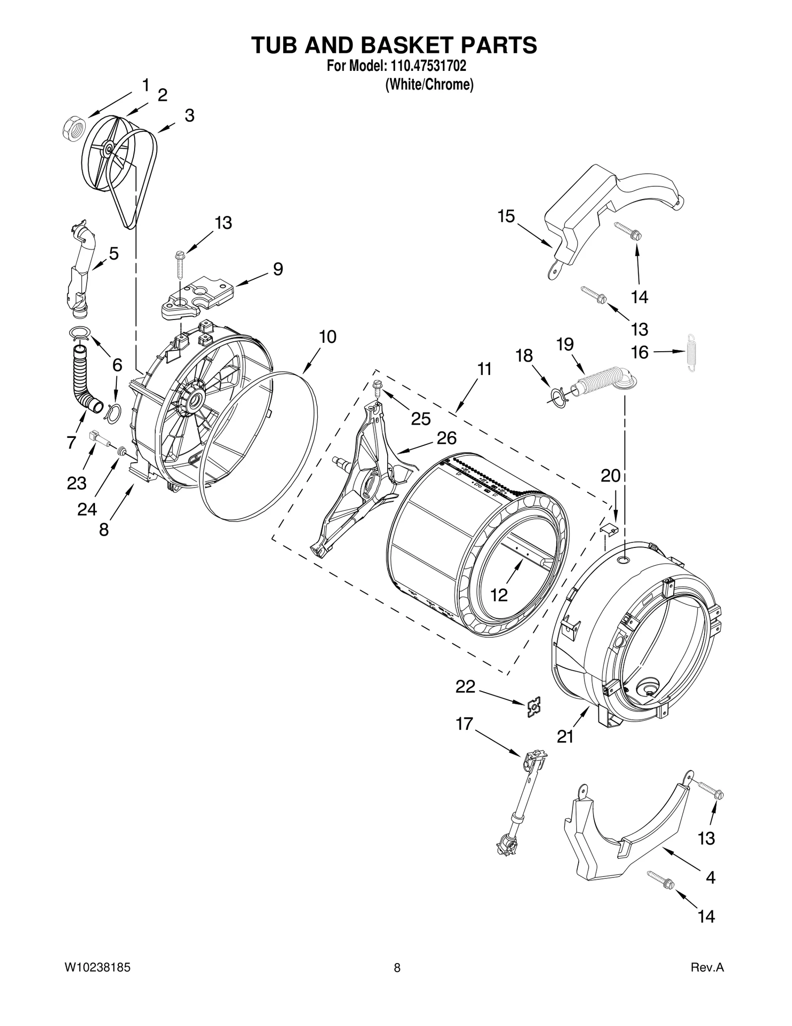 TUB AND BASKET PARTS