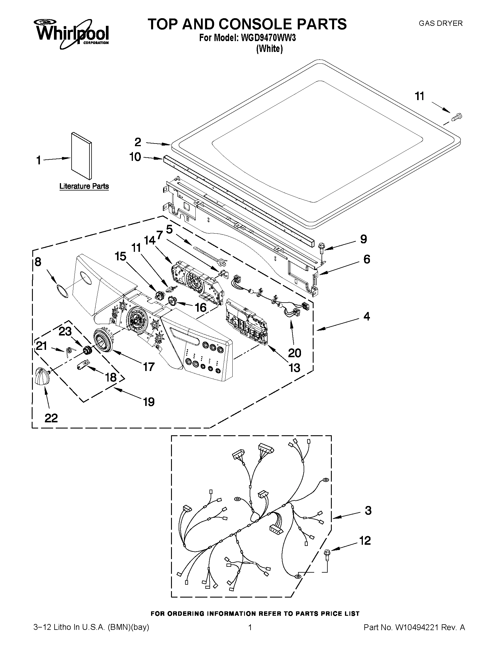 01 - TOP AND CONSOLE PARTS